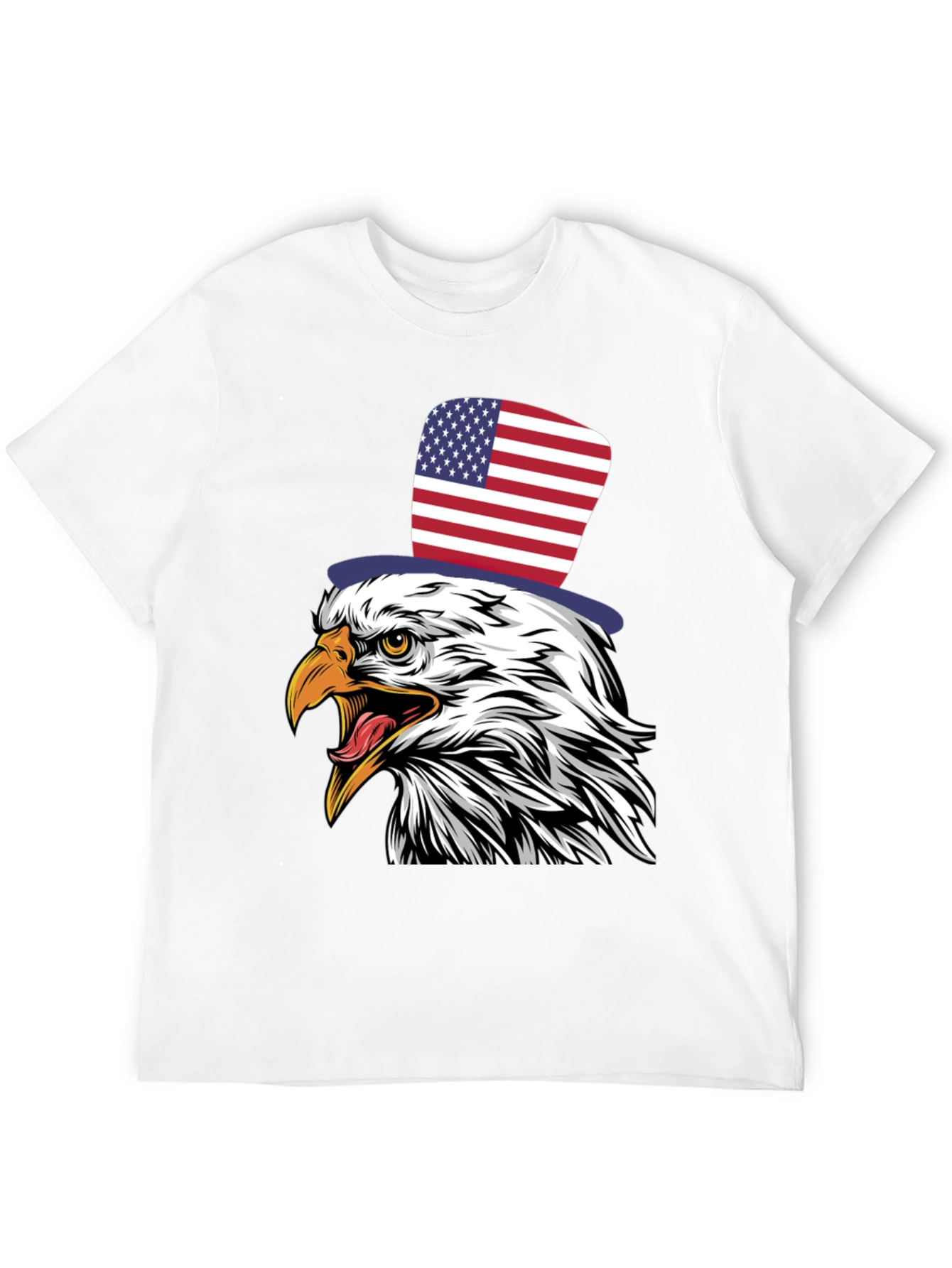 American Eagle Patriotic USA Flag Top Hat T-Shirt