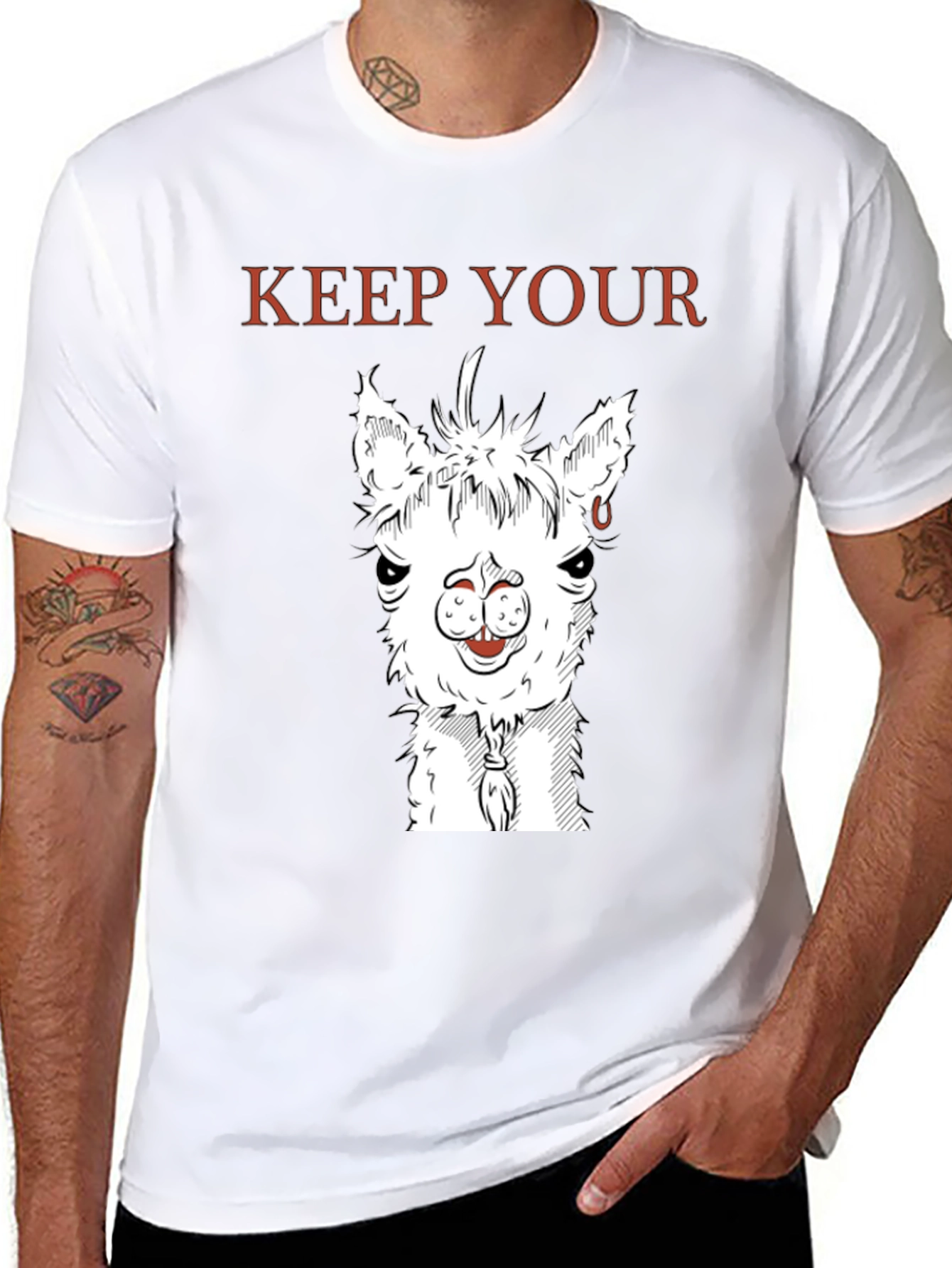 Keep Your Distance Llama Graphic Tee - Black