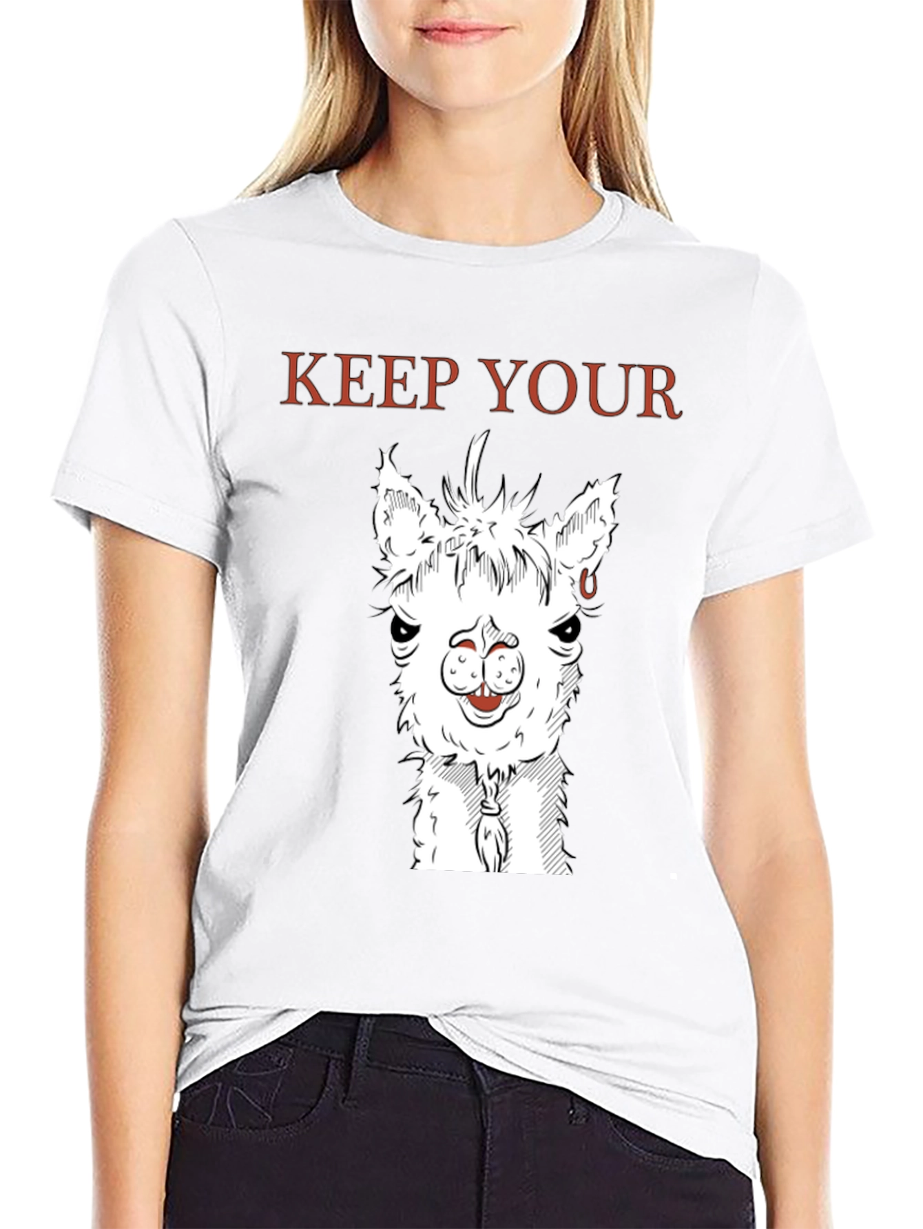Keep Your Distance Llama Graphic Tee - Black