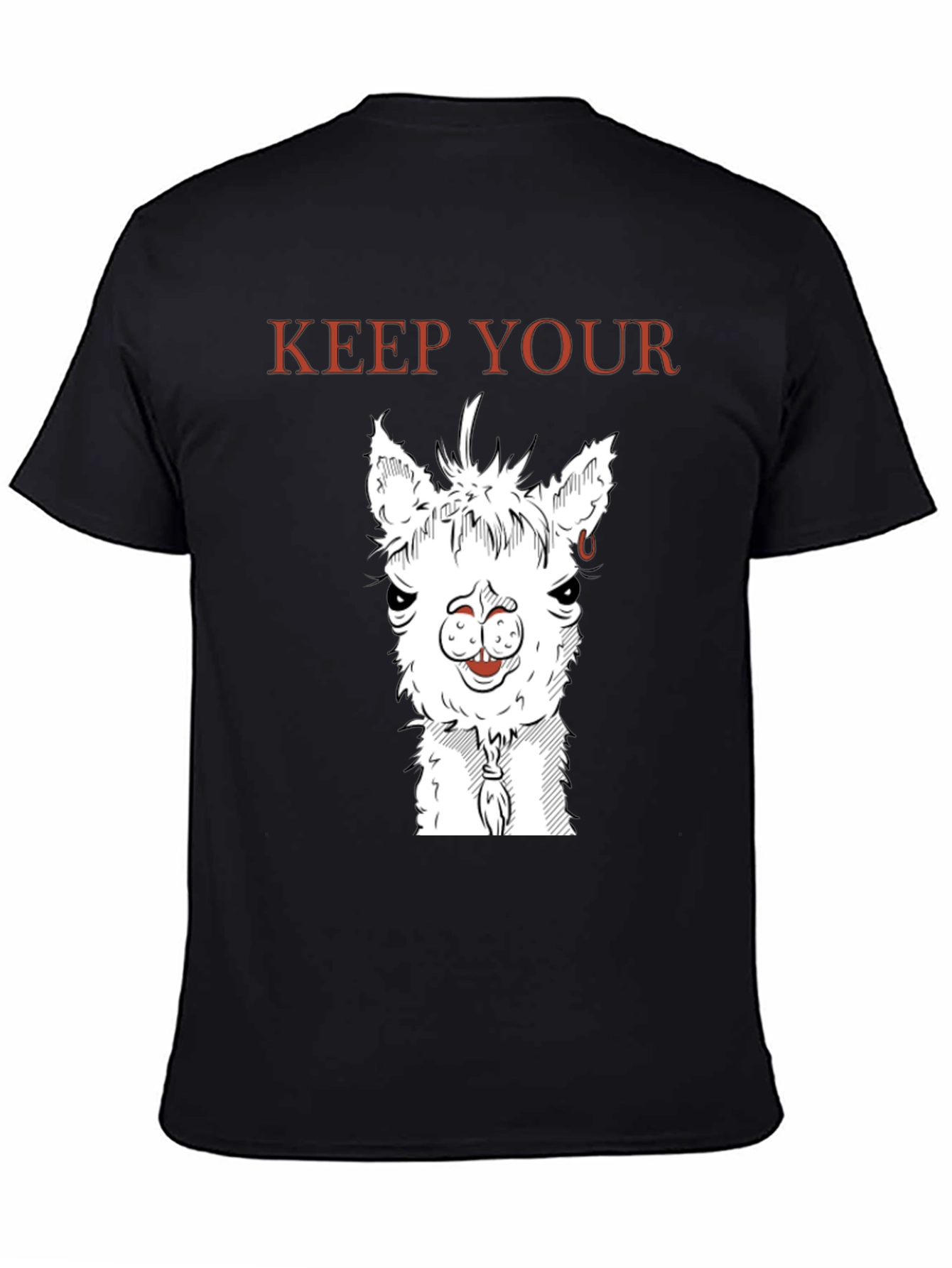 Keep Your Distance Llama Graphic Tee - Black