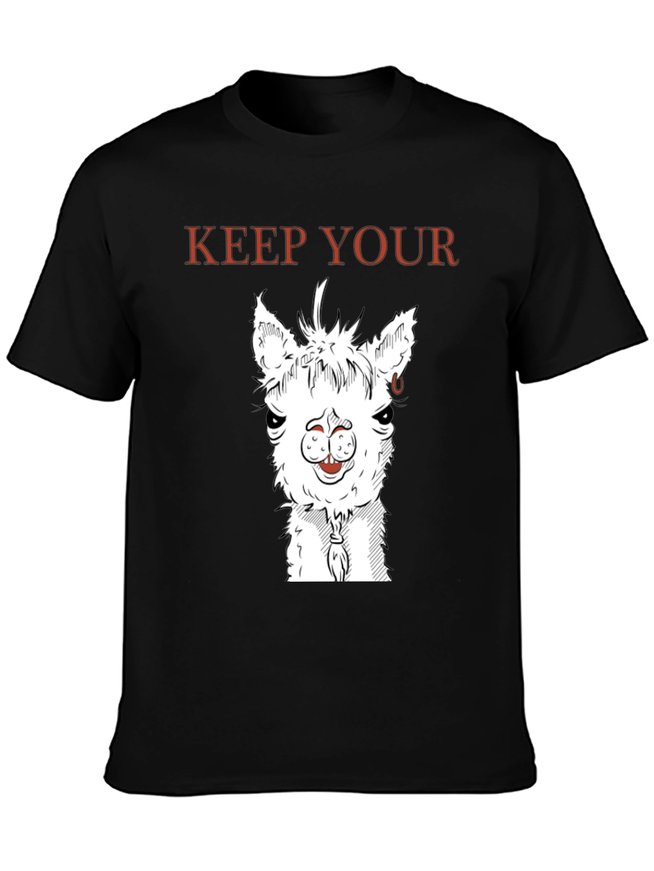 Keep Your Distance Llama Graphic Tee - Black