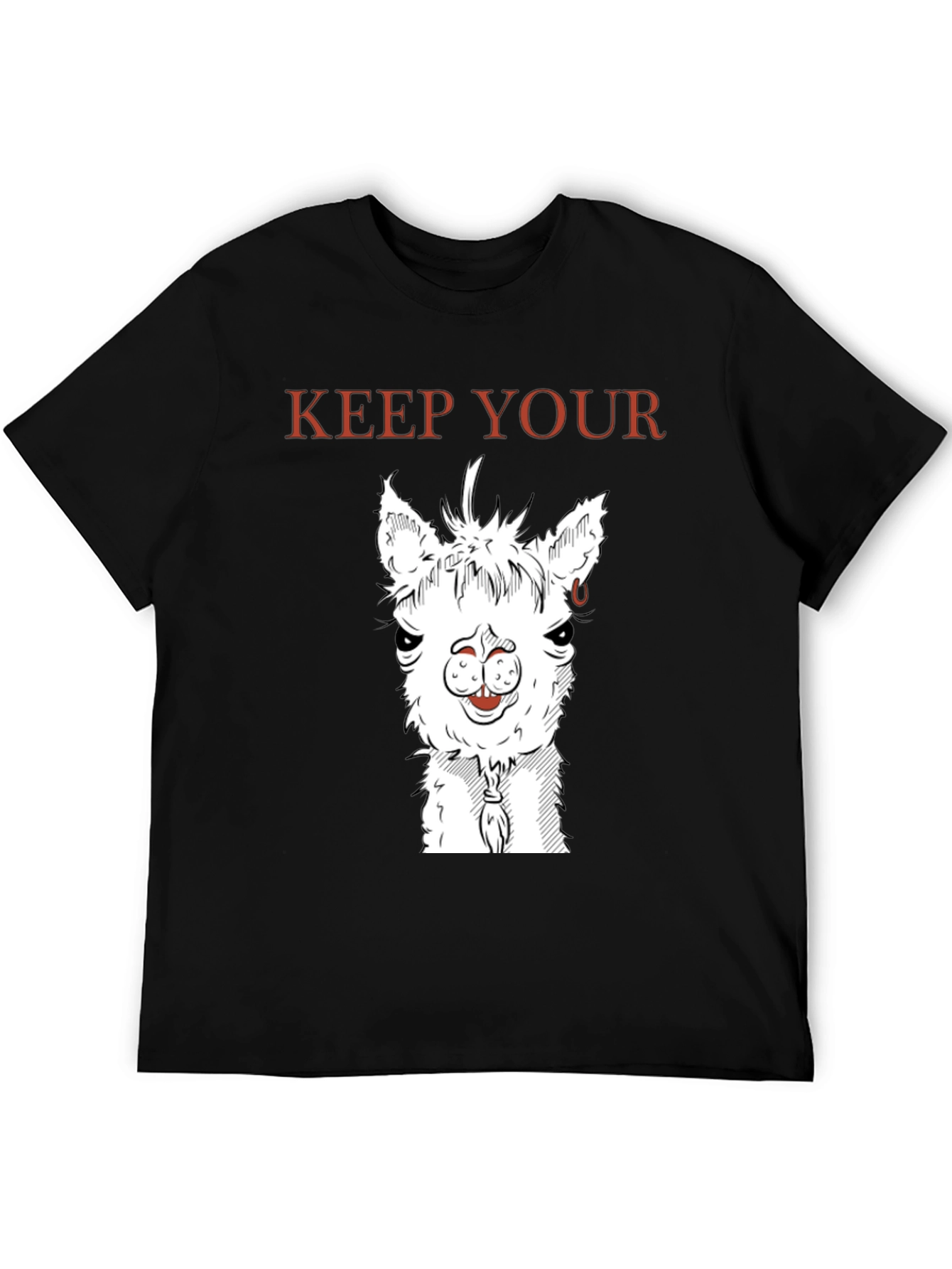 Keep Your Distance Llama Graphic Tee - Black