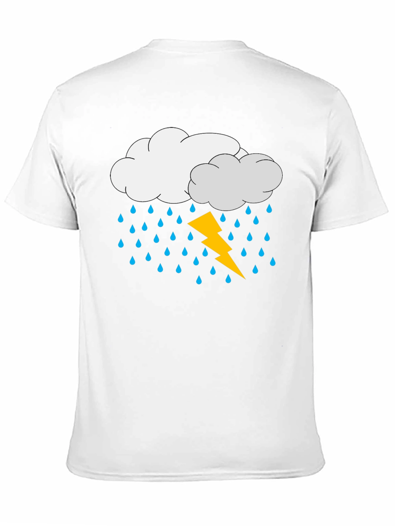 Rain Cloud & Lightning Graphic Black T-Shirt