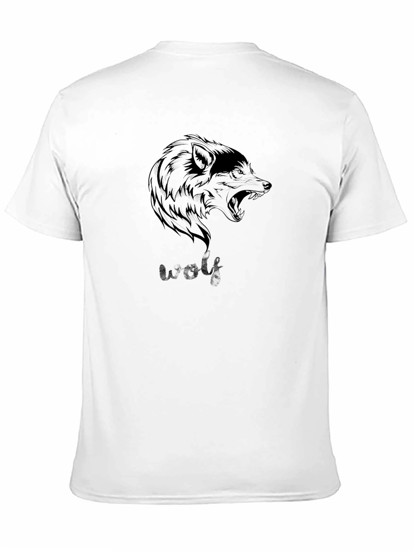 Wolf Graphic Print Mens Black T-Shirt