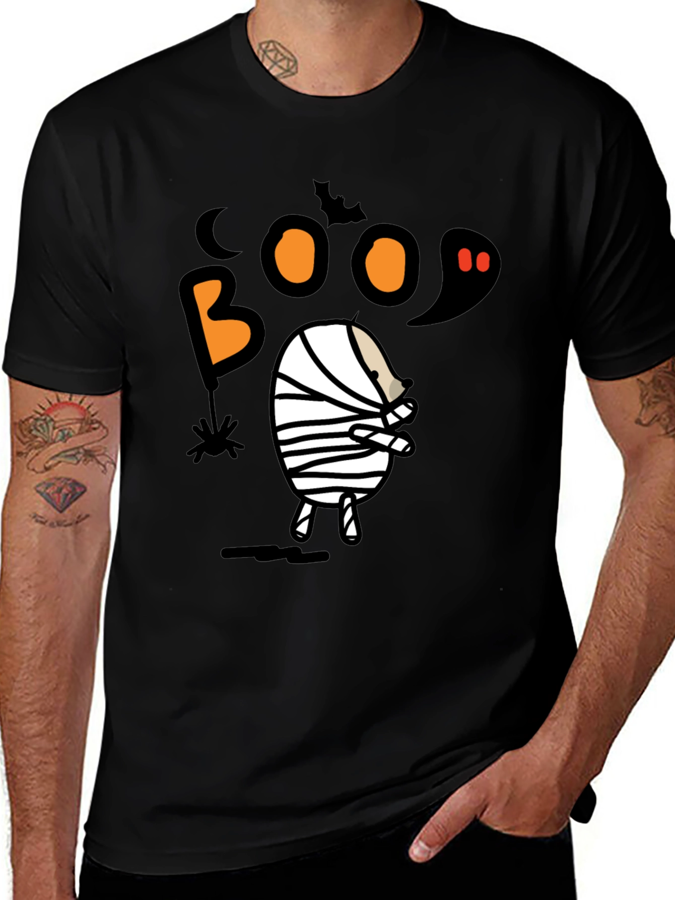 Boo Halloween Mummy Graphic T-Shirt