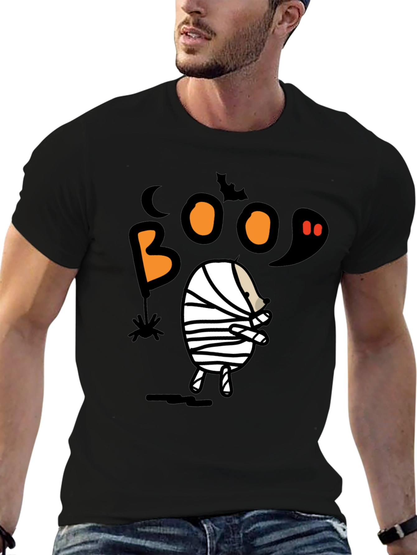Boo Halloween Mummy Graphic T-Shirt