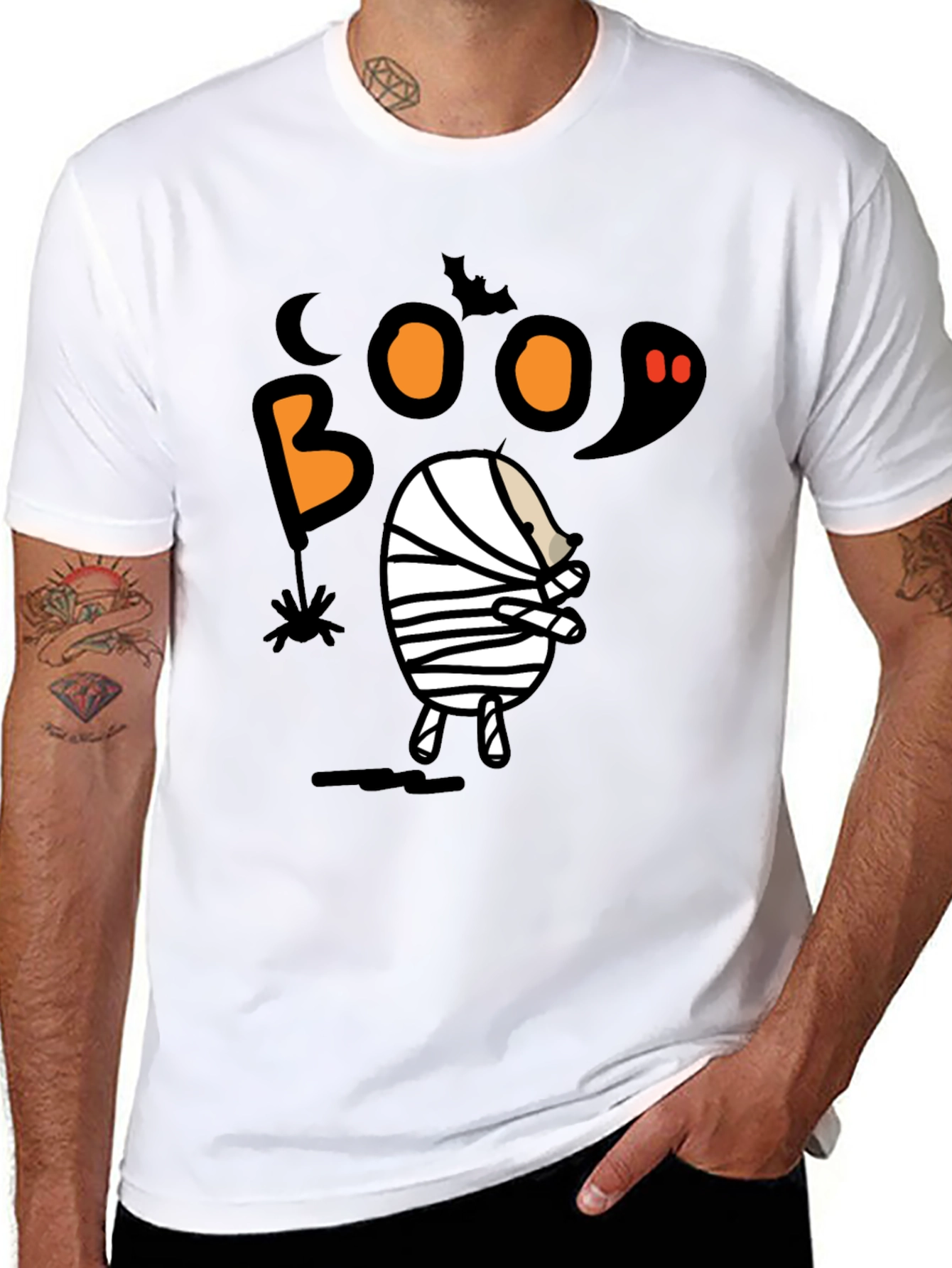 Boo Halloween Mummy Graphic T-Shirt