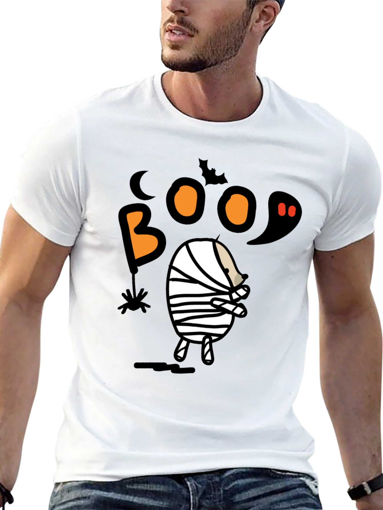Boo Halloween Mummy Graphic T-Shirt