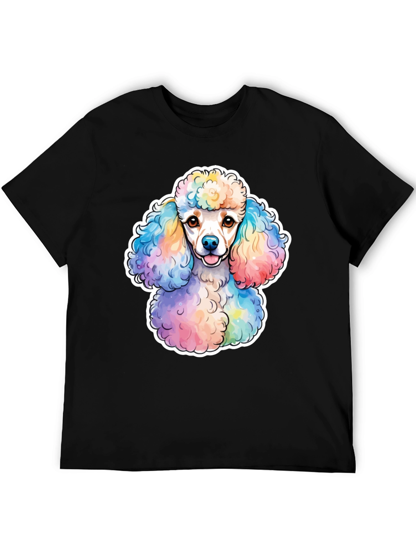 Rainbow Poodle Graphic Tee - Trendy Dog Lover Shirt