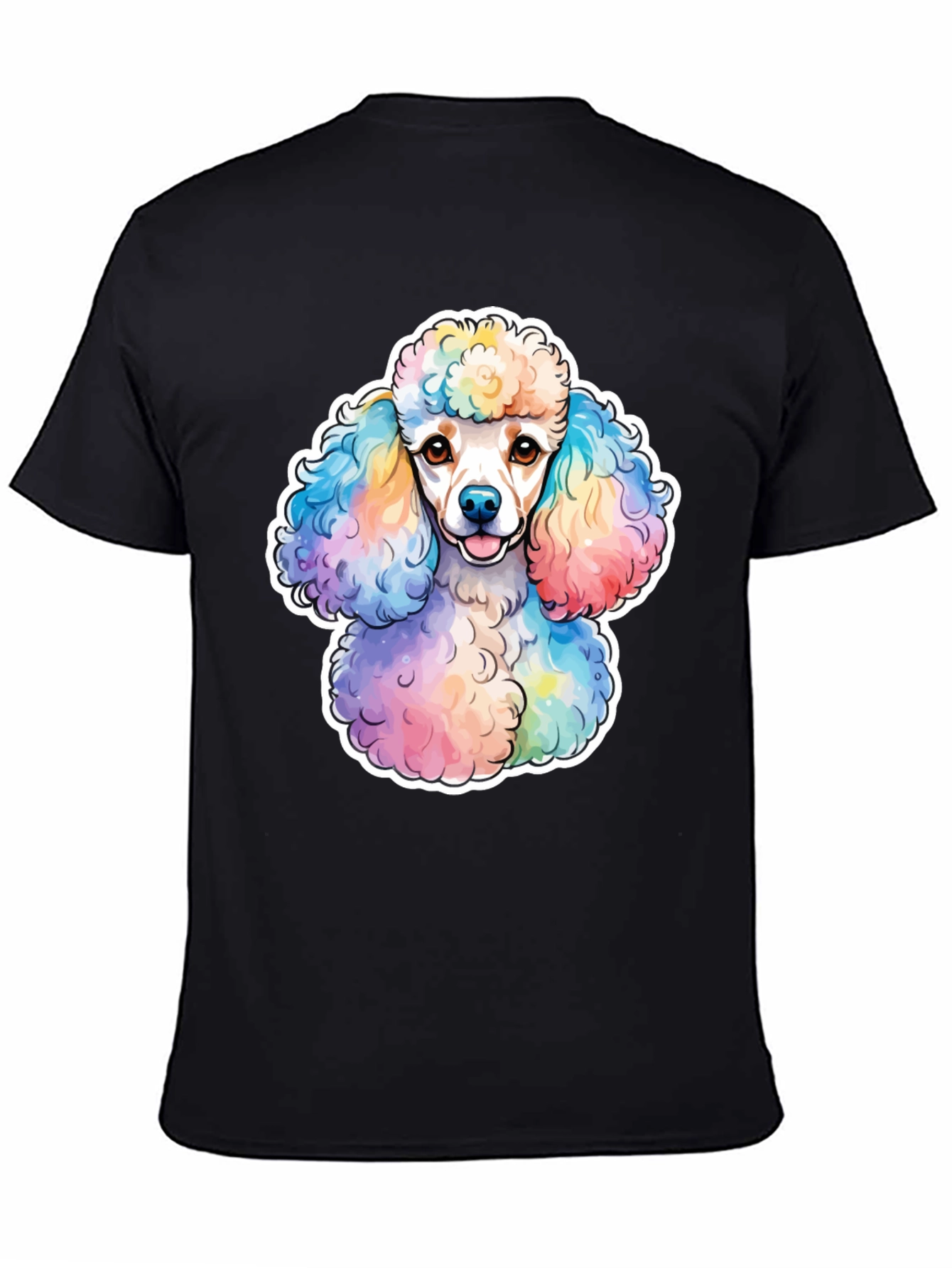 Rainbow Poodle Graphic Tee - Trendy Dog Lover Shirt