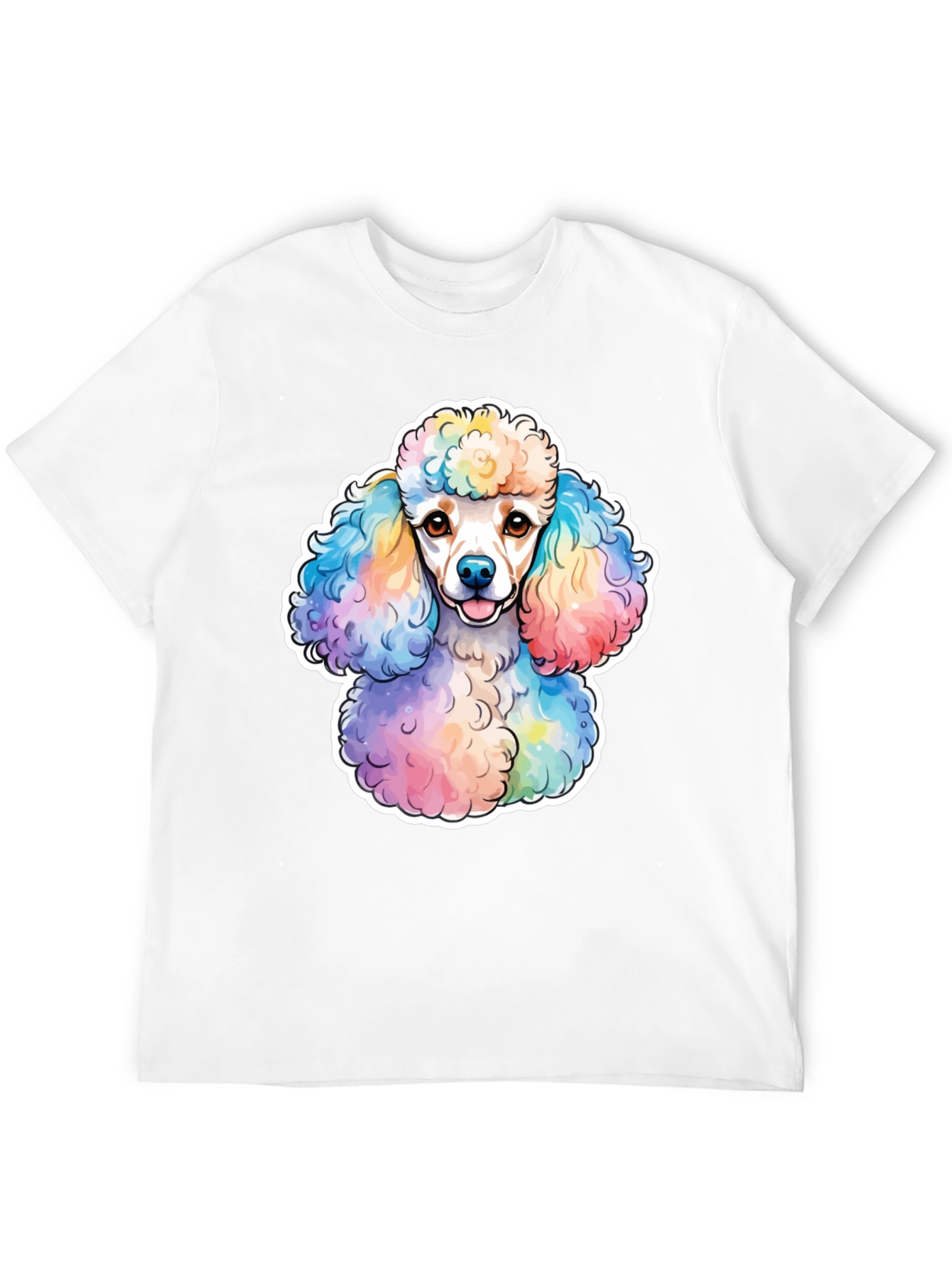 Rainbow Poodle Graphic Tee - Trendy Dog Lover Shirt