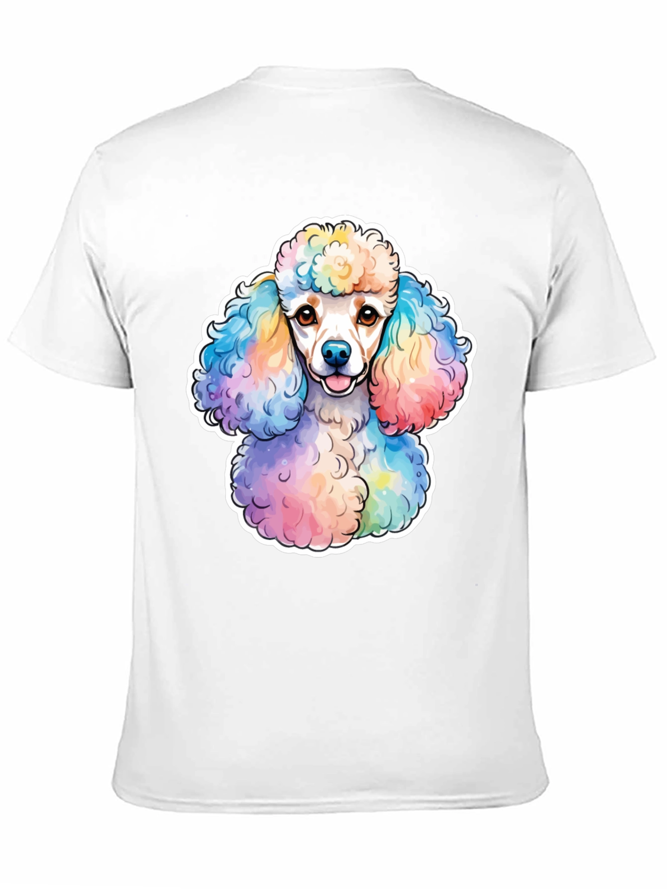 Rainbow Poodle Graphic Tee - Trendy Dog Lover Shirt