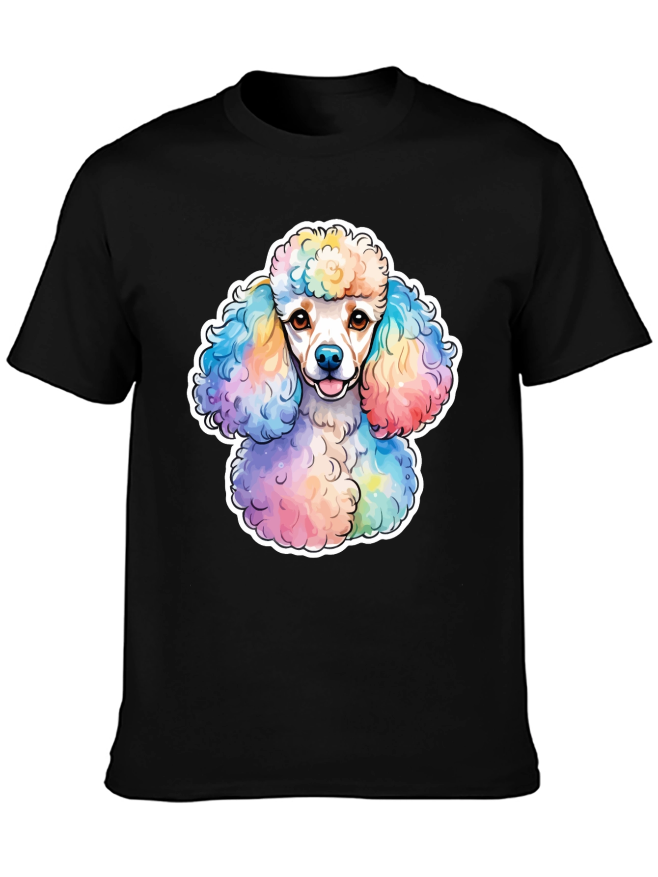 Rainbow Poodle Graphic Tee - Trendy Dog Lover Shirt