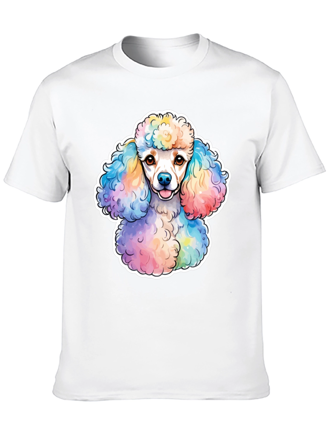 Rainbow Poodle Graphic Tee - Trendy Dog Lover Shirt