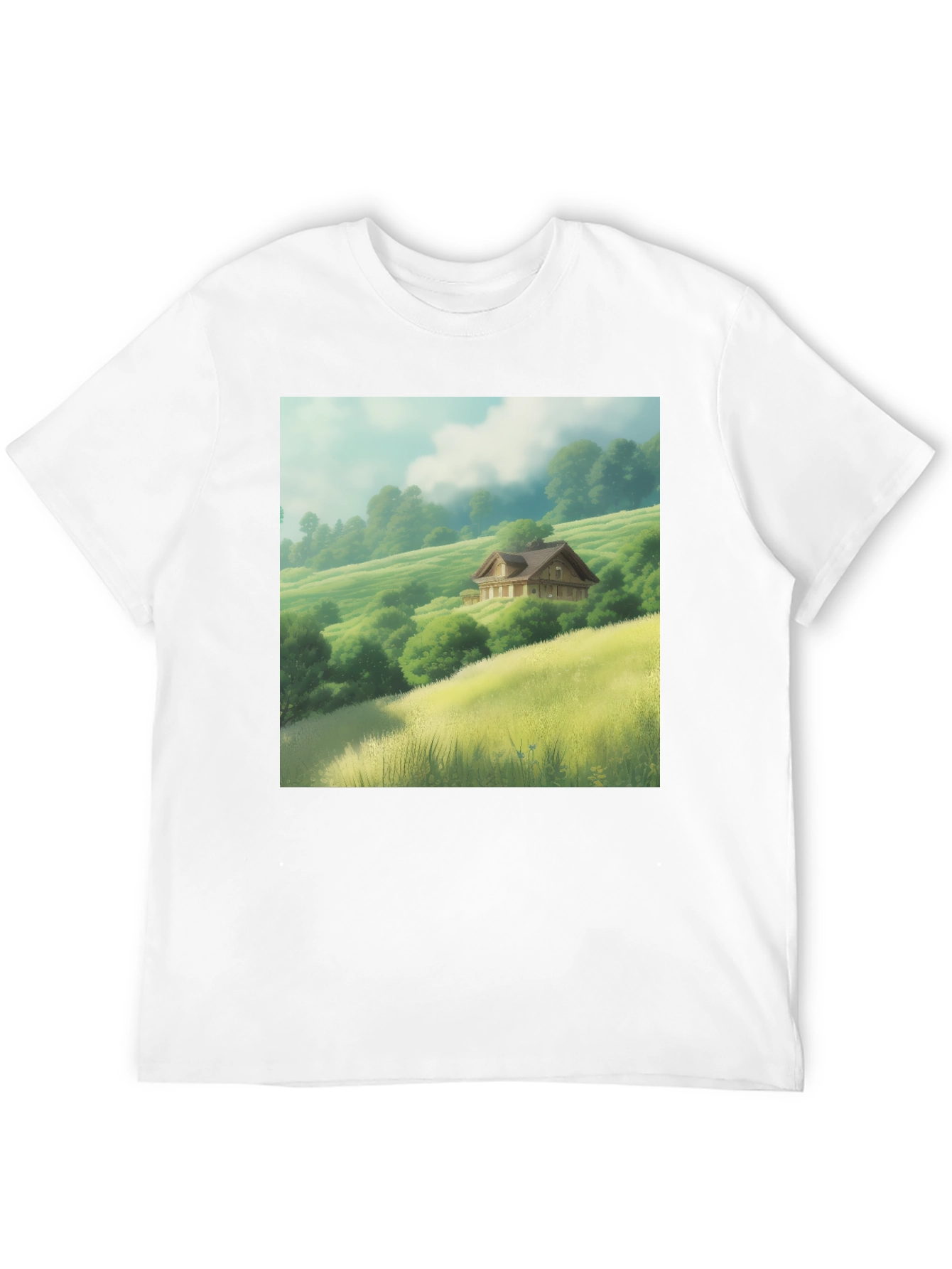 Scenic Valley House Graphic Tee - Nature Lover Shirt