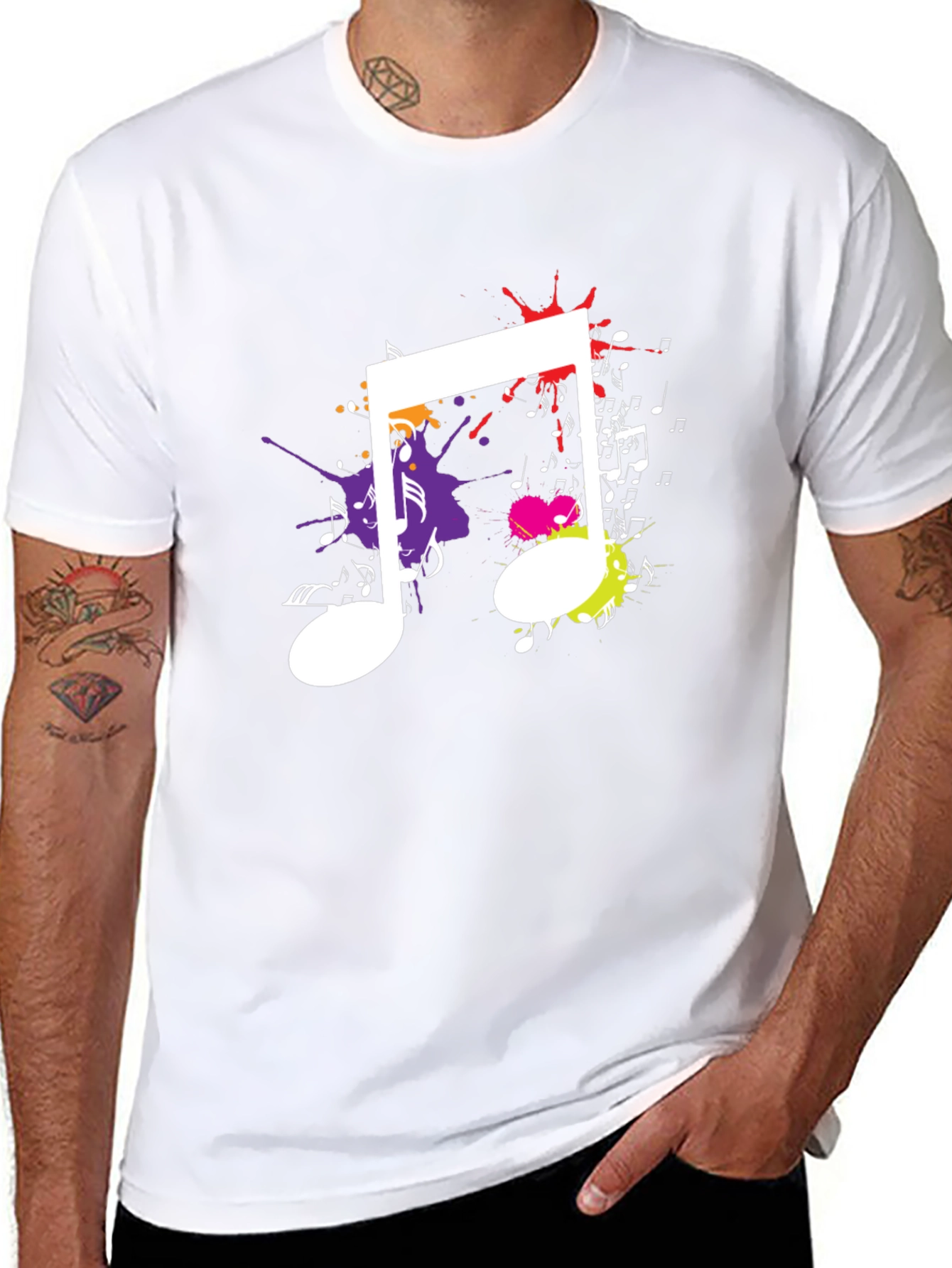 Music Note Splatter Graphic Tee