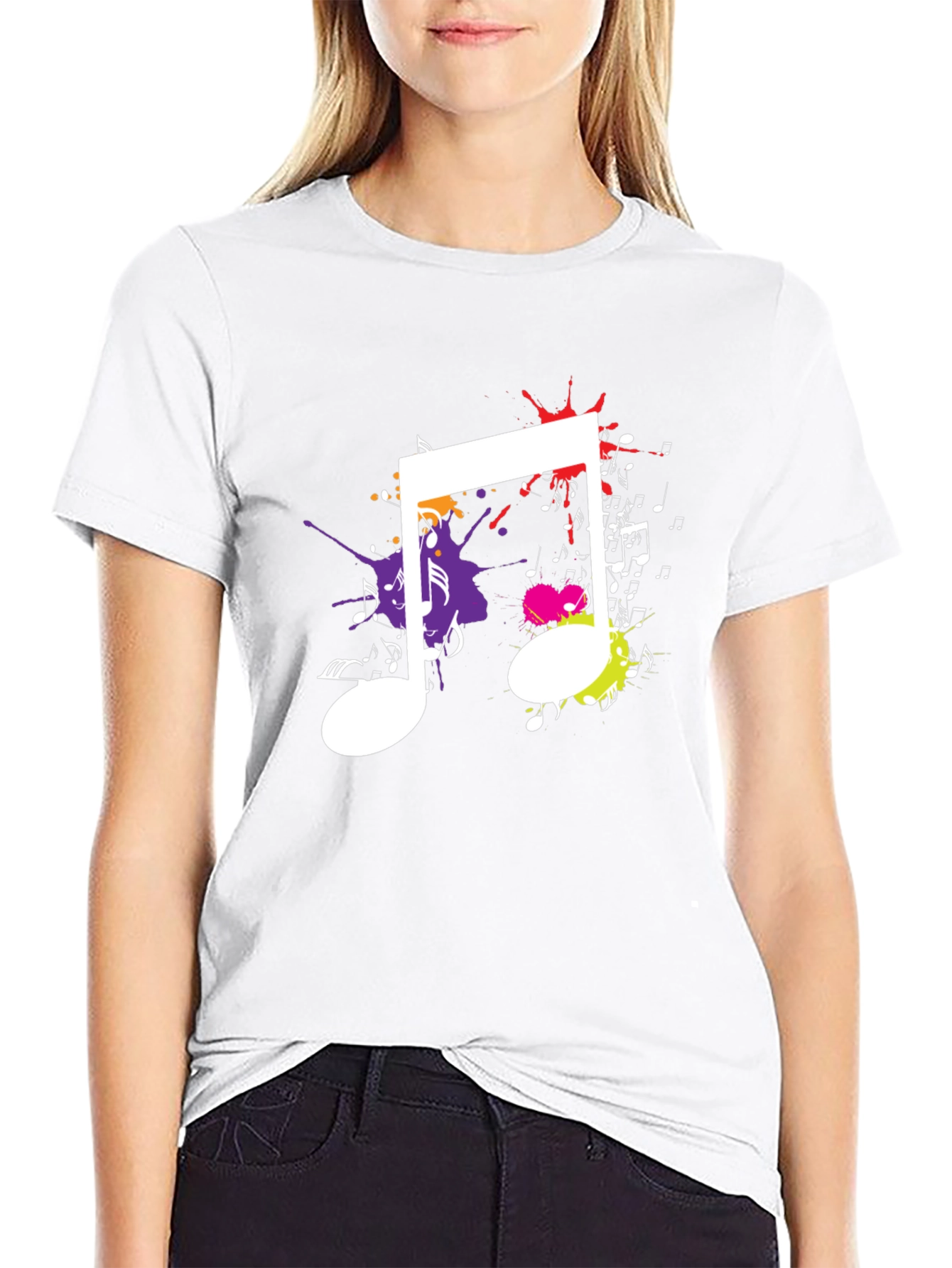 Music Note Splatter Graphic Tee