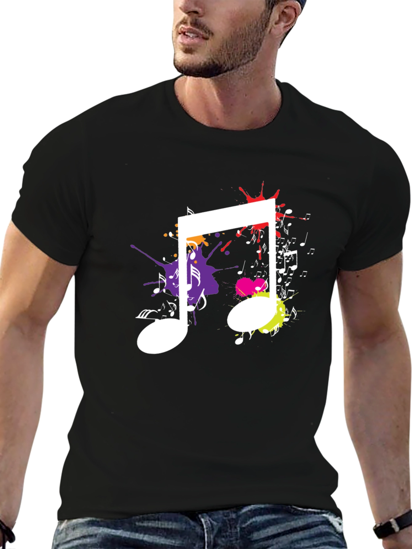 Music Note Splatter Graphic Tee