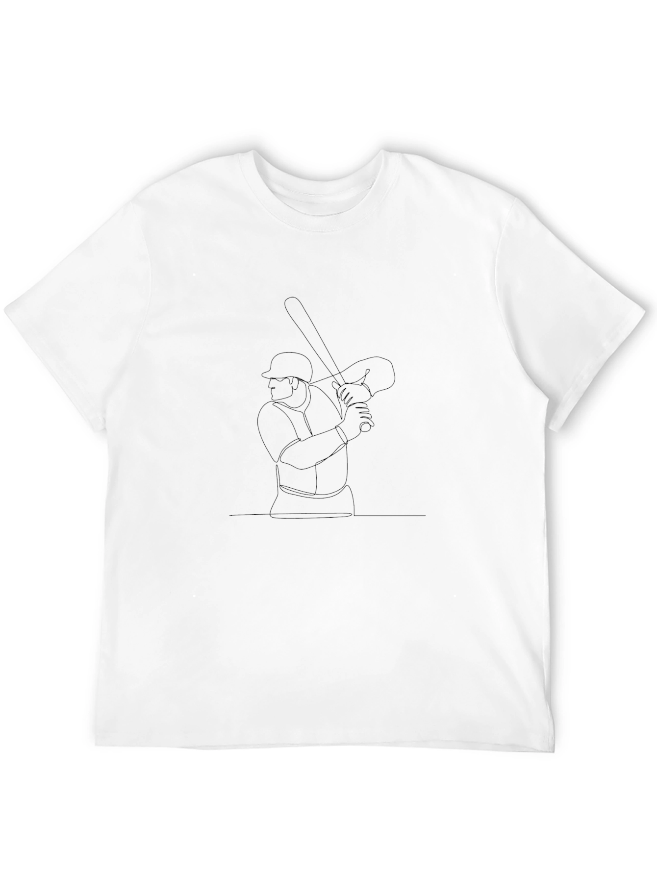 Baseball Batter Outline Black T-Shirt
