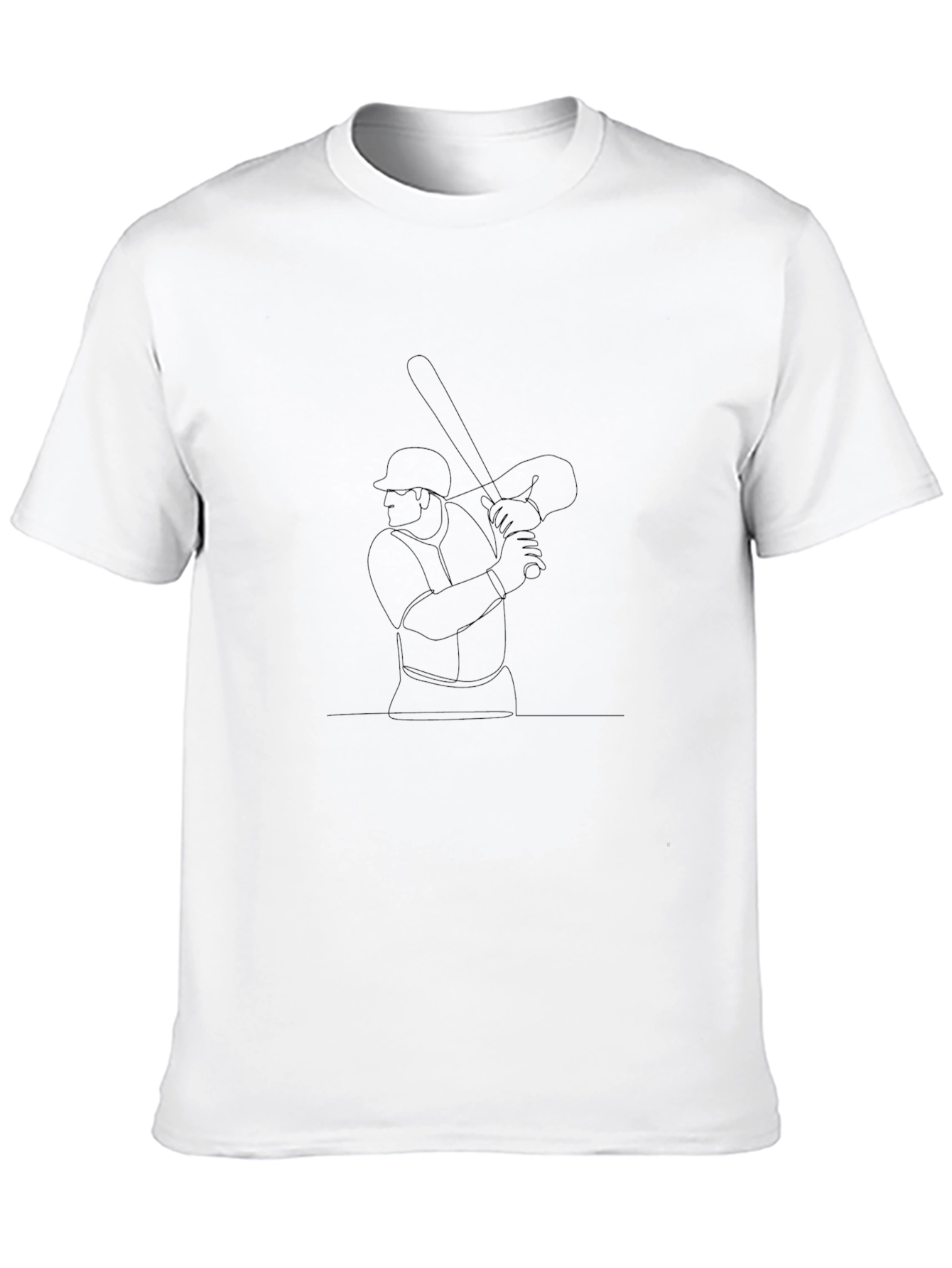 Baseball Batter Outline Black T-Shirt
