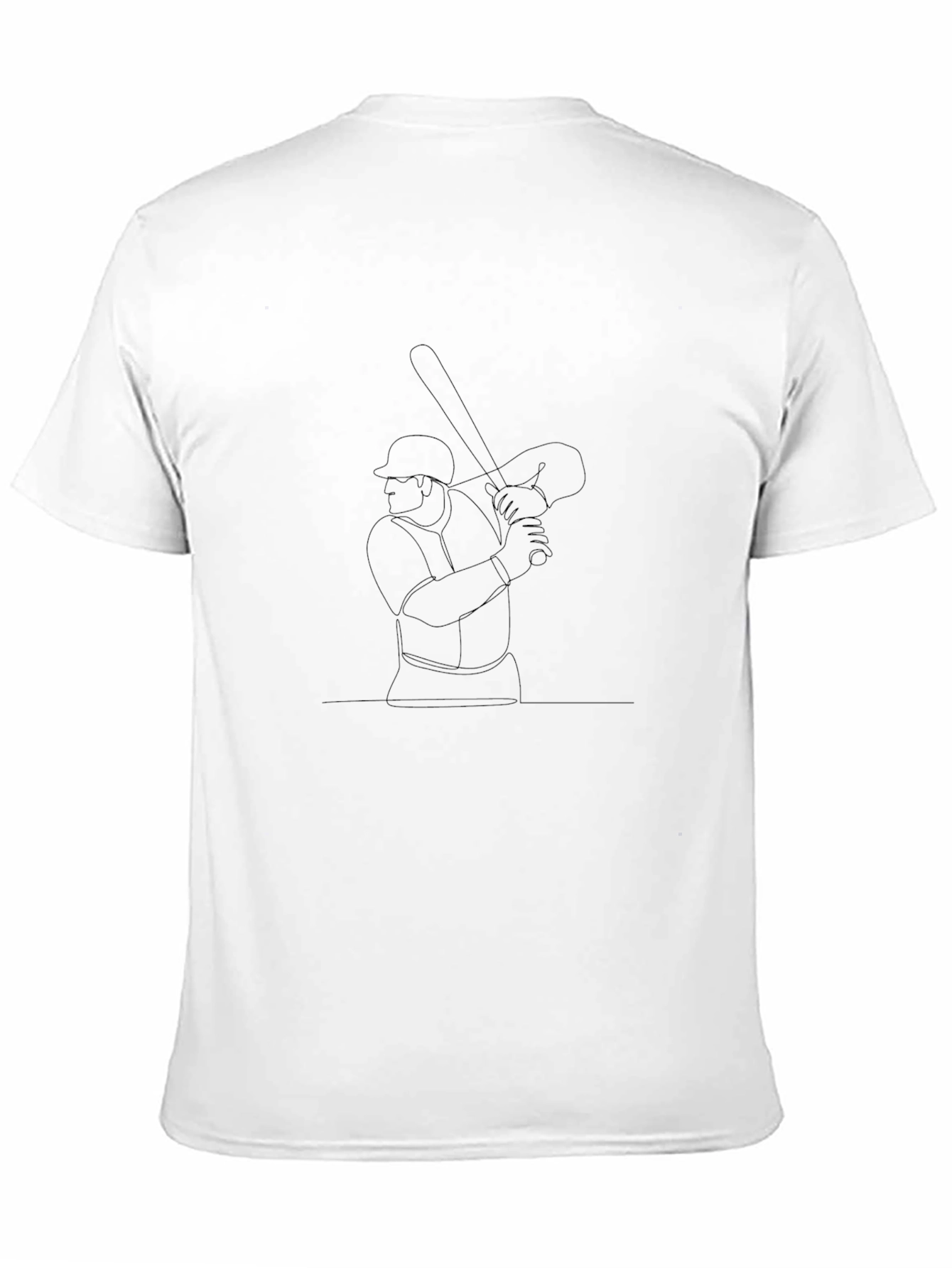 Baseball Batter Outline Black T-Shirt