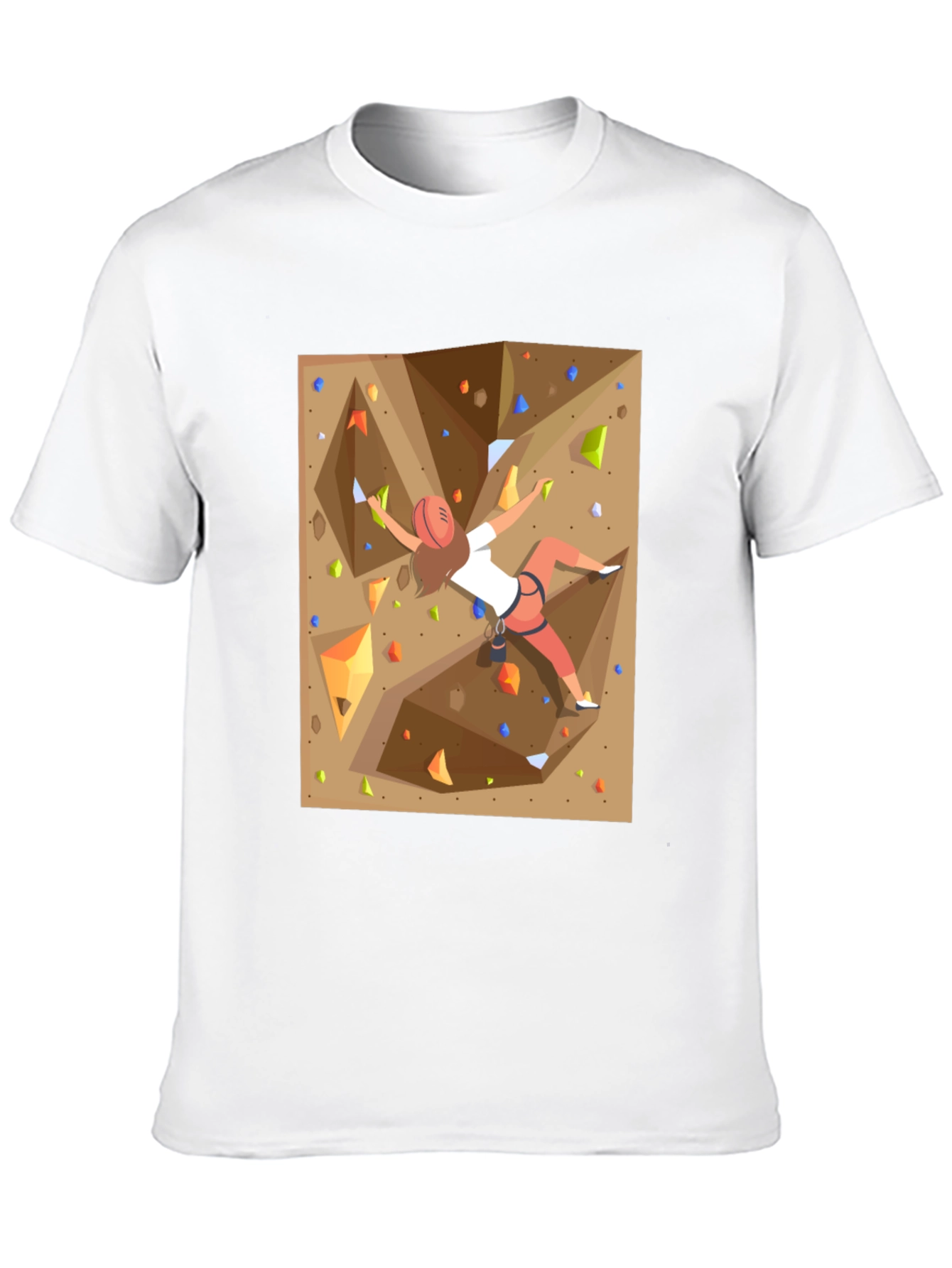 Rock Climbing Graphic Tee - Black Cotton Shirt