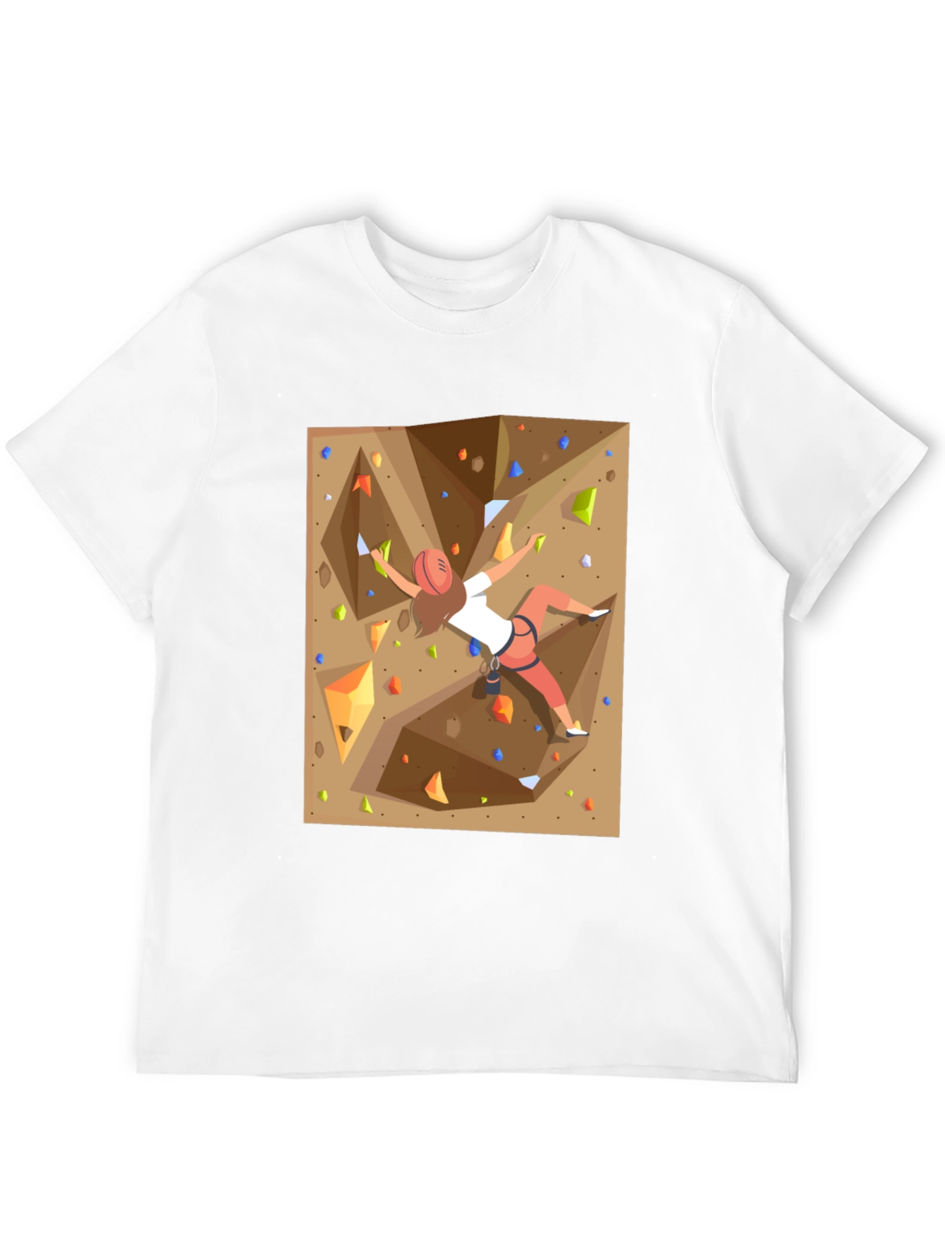 Rock Climbing Graphic Tee - Black Cotton Shirt