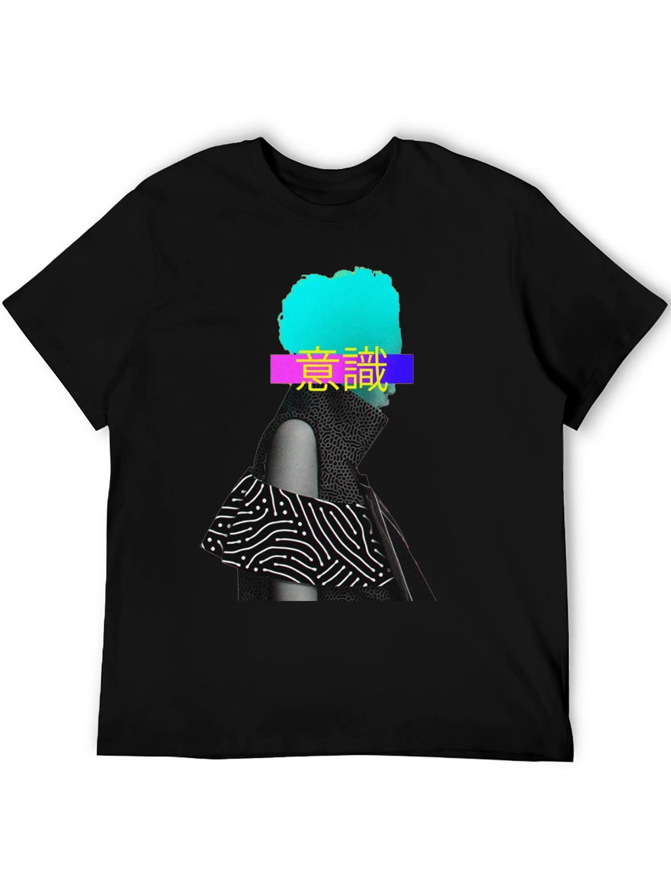 Abstract Graphic Print T-Shirt - Black