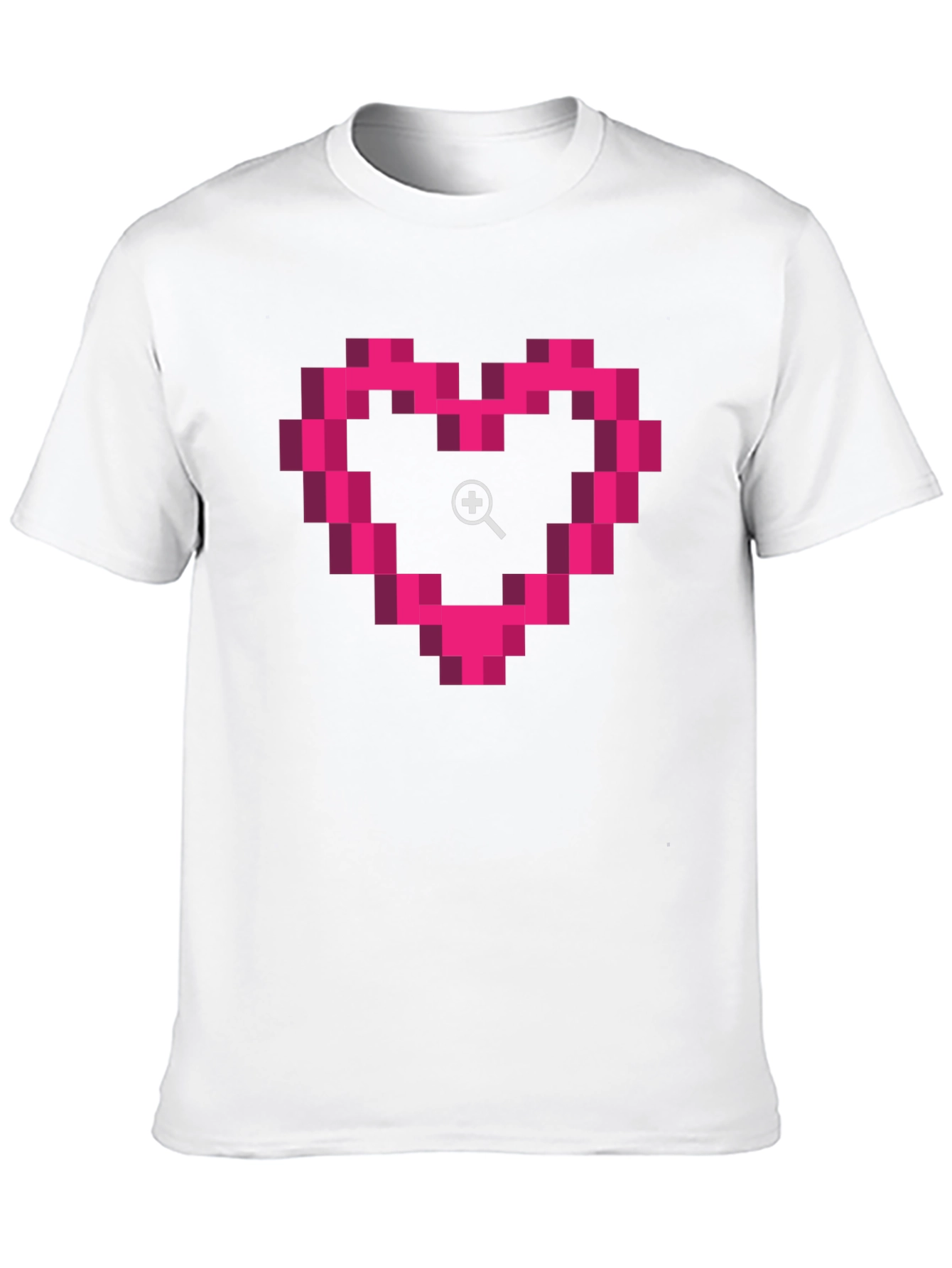 Pixel Heart Zoom Black T-Shirt