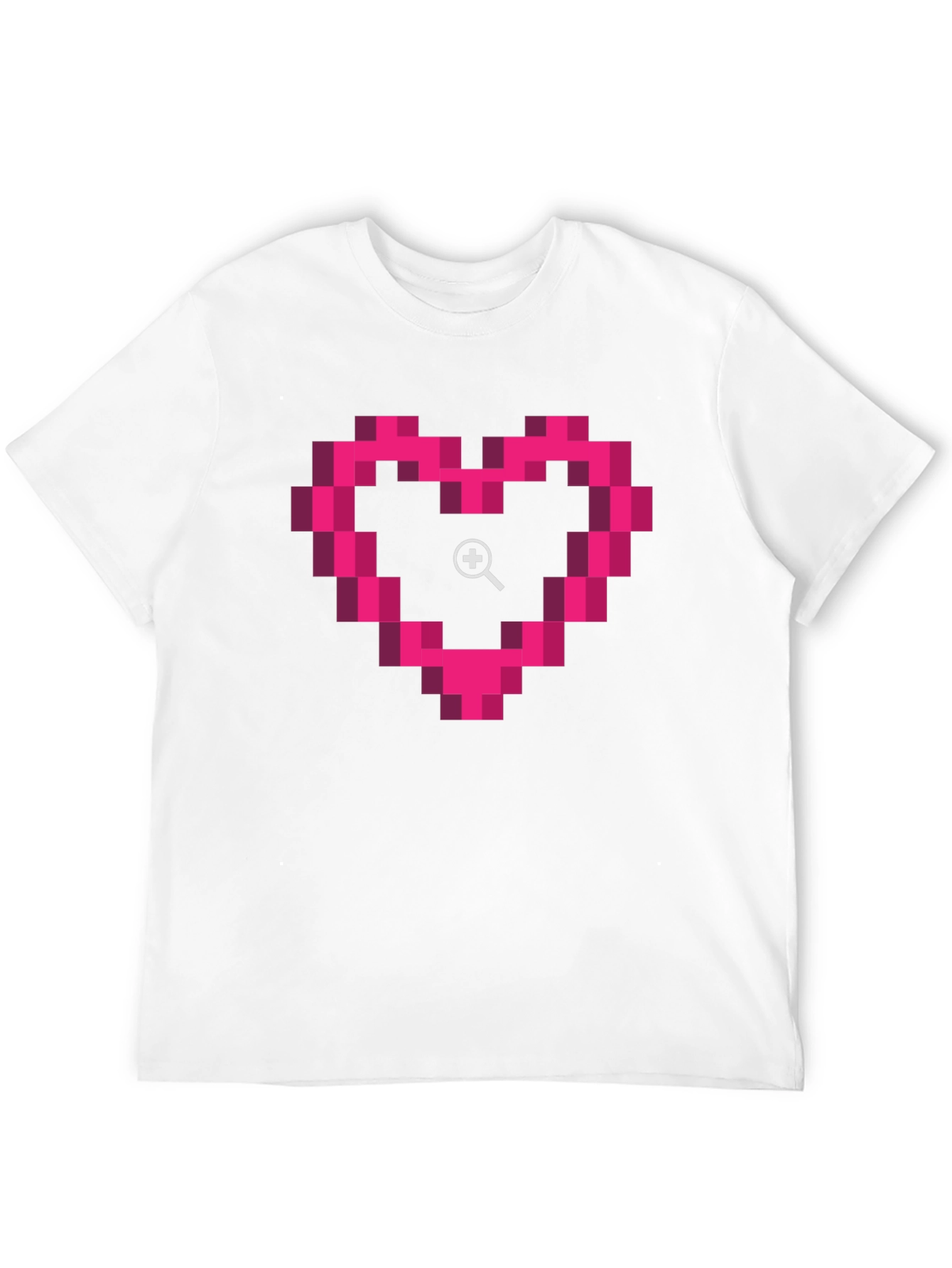 Pixel Heart Zoom Black T-Shirt