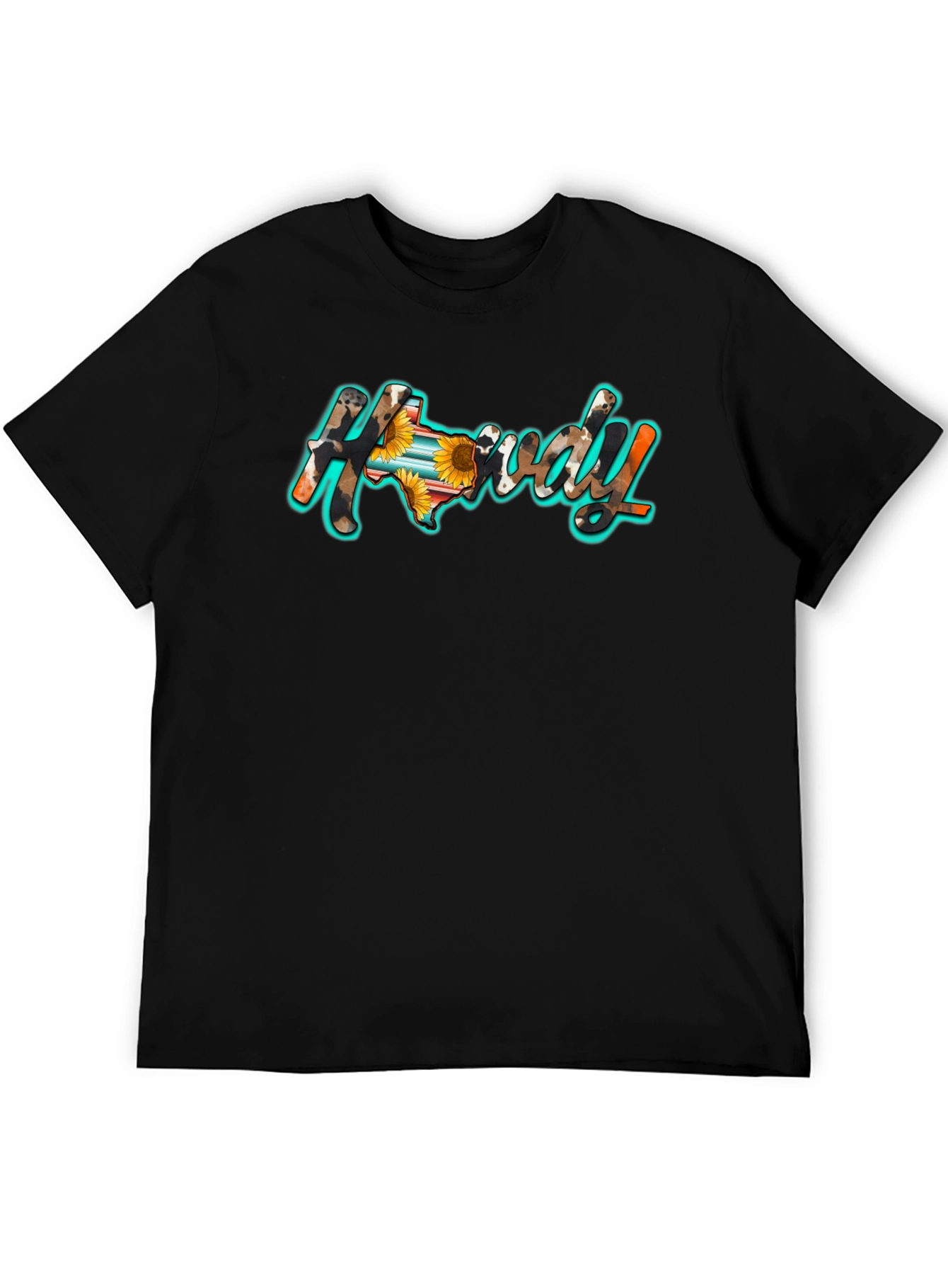 Howdy Texas Graphic Tee - Black Cotton Blend