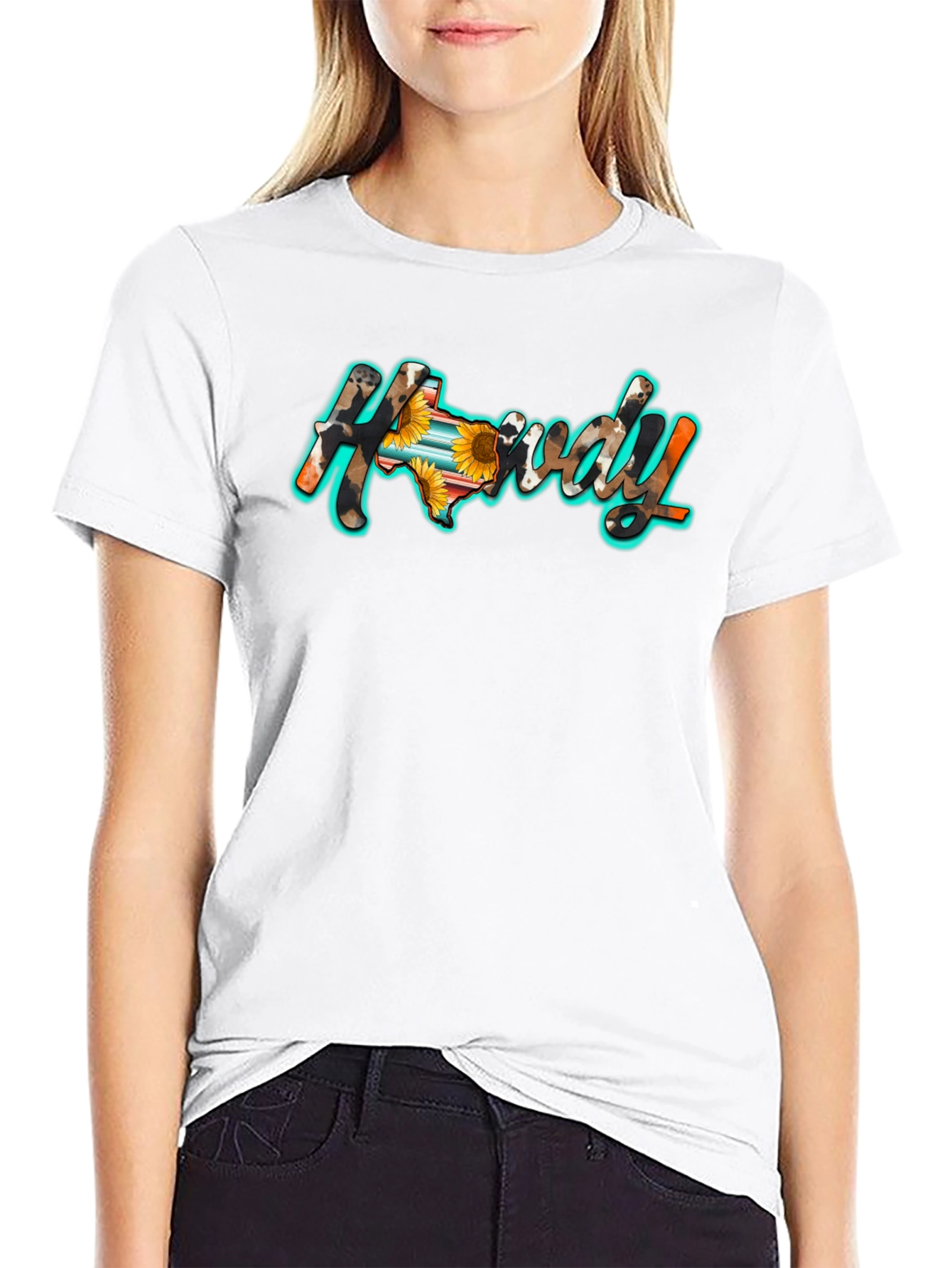 Howdy Texas Graphic Tee - Black Cotton Blend