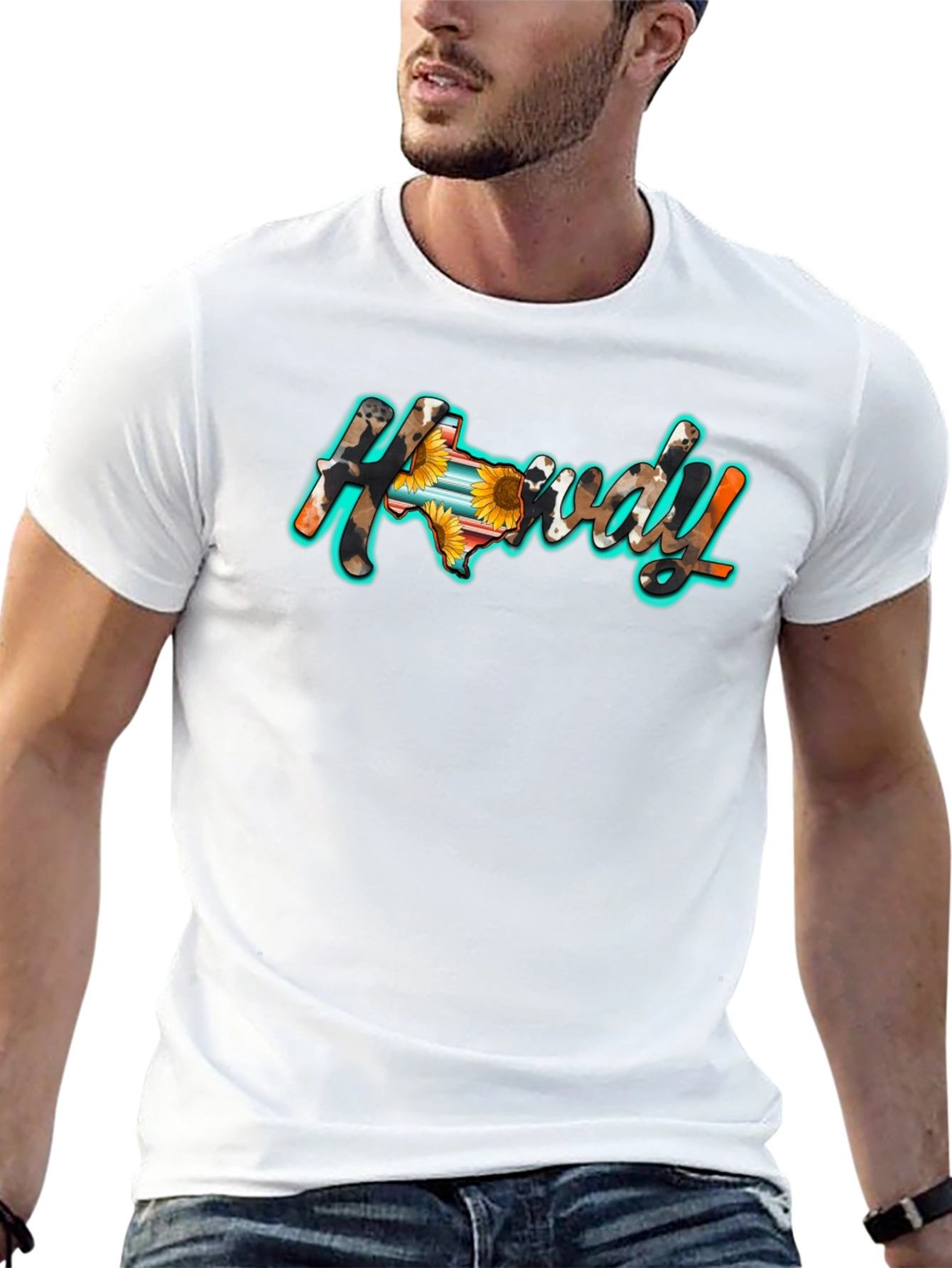 Howdy Texas Graphic Tee - Black Cotton Blend