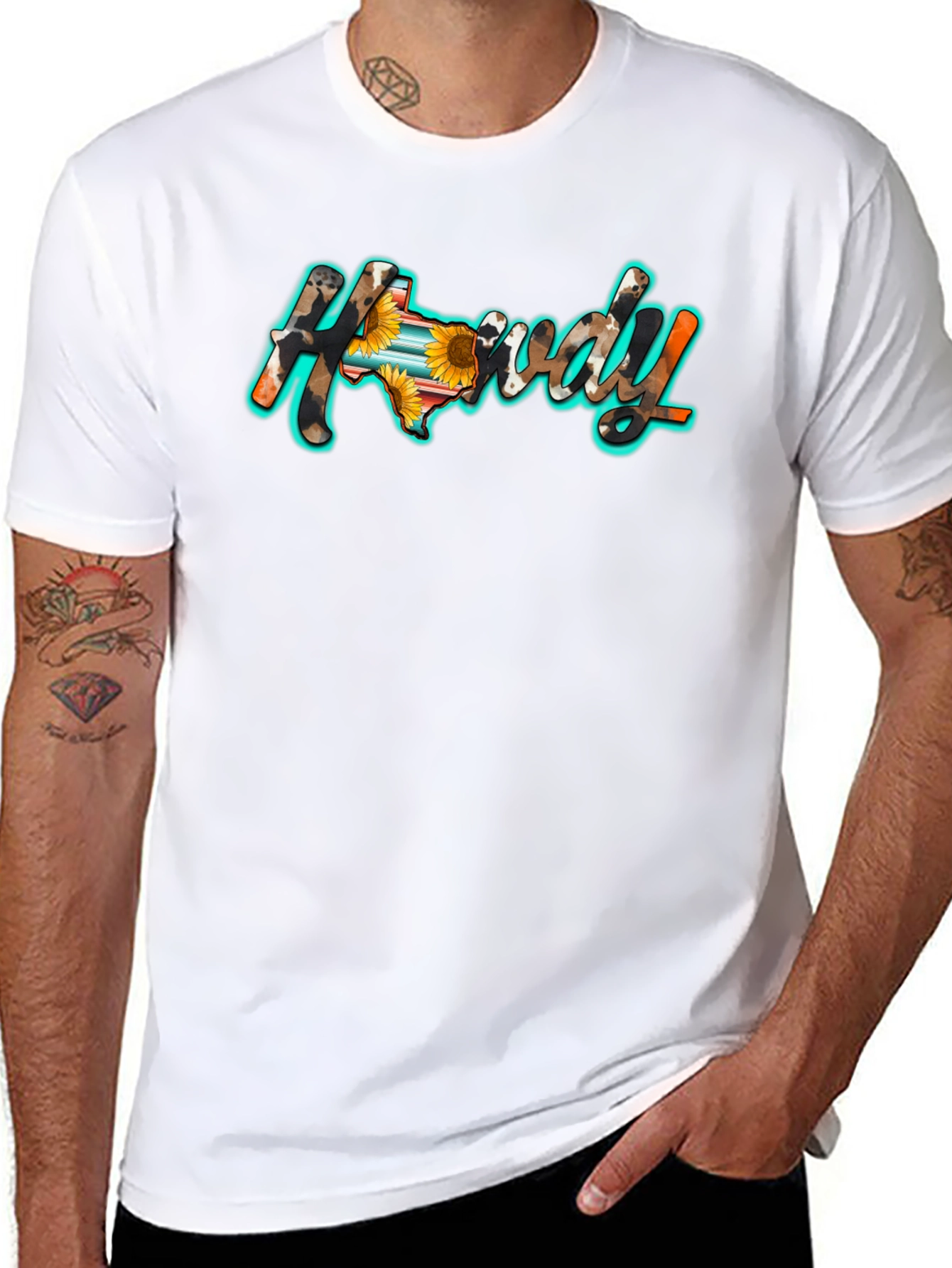 Howdy Texas Graphic Tee - Black Cotton Blend
