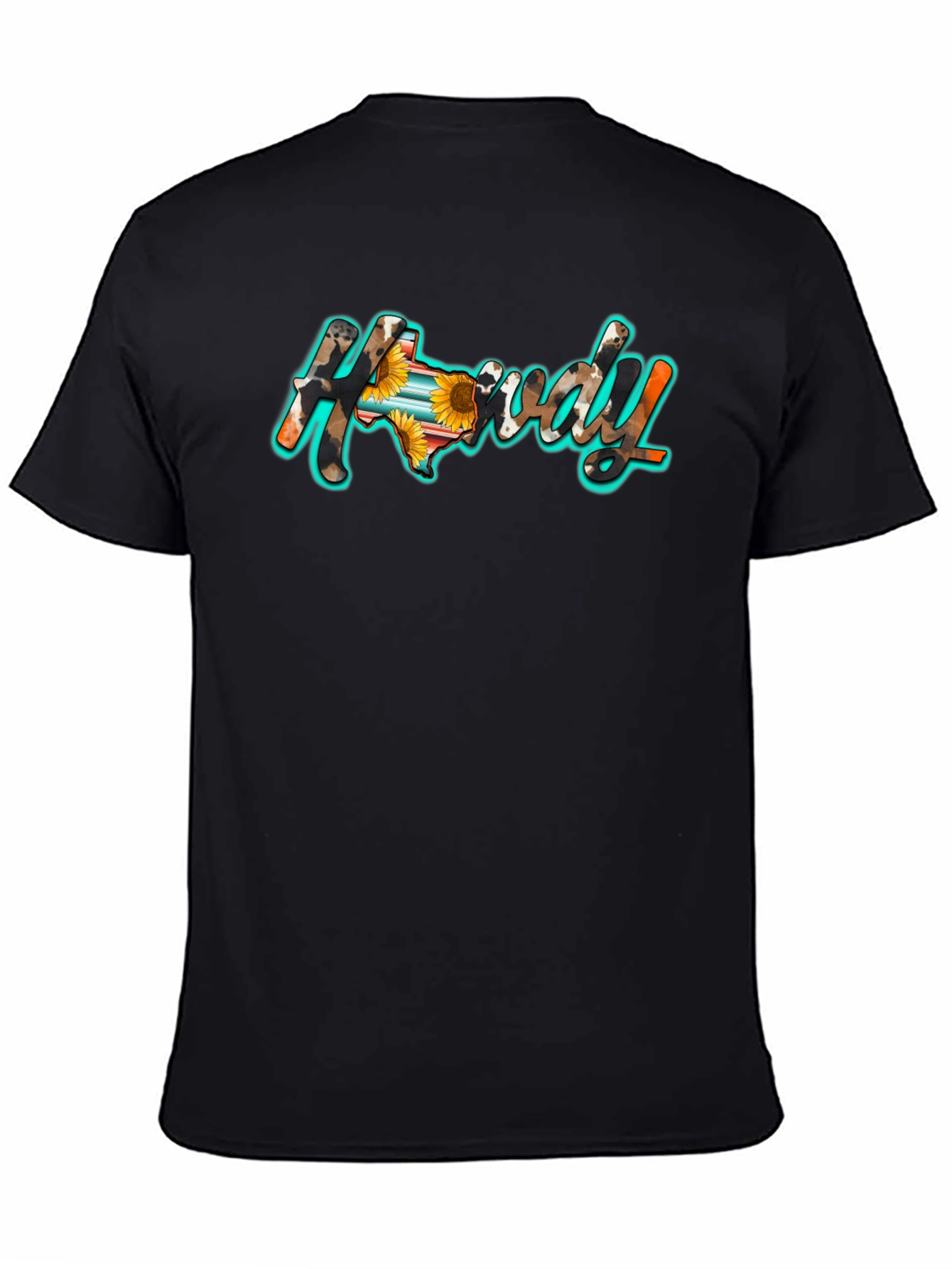 Howdy Texas Graphic Tee - Black Cotton Blend