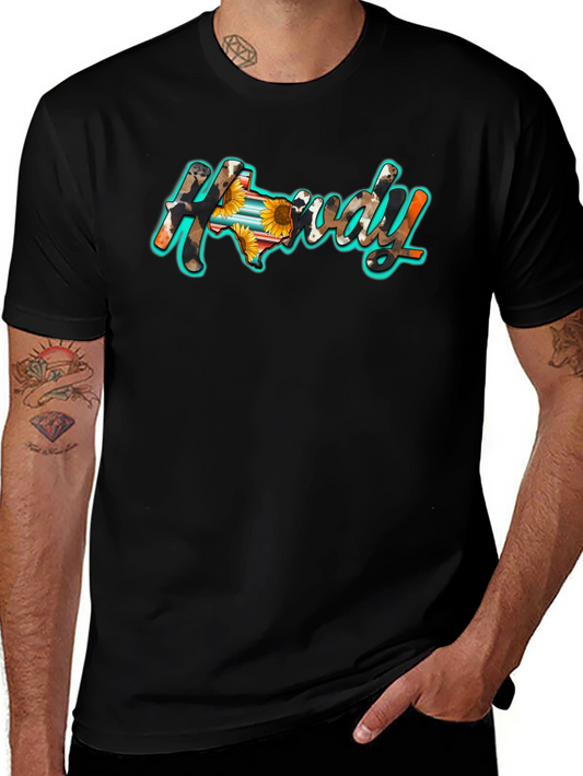 Howdy Texas Graphic Tee - Black Cotton Blend