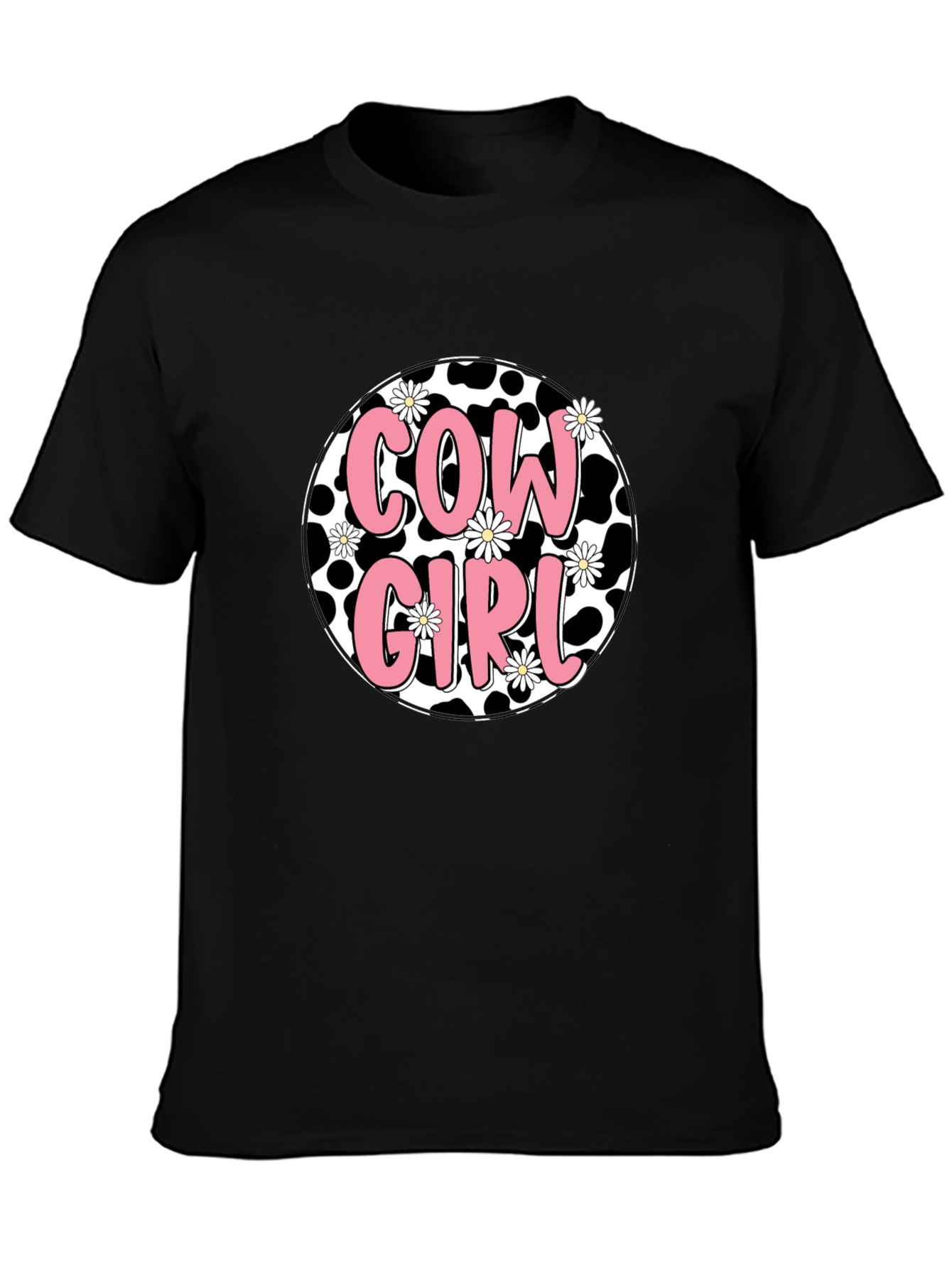 Cow Girl Graphic Tee - Black