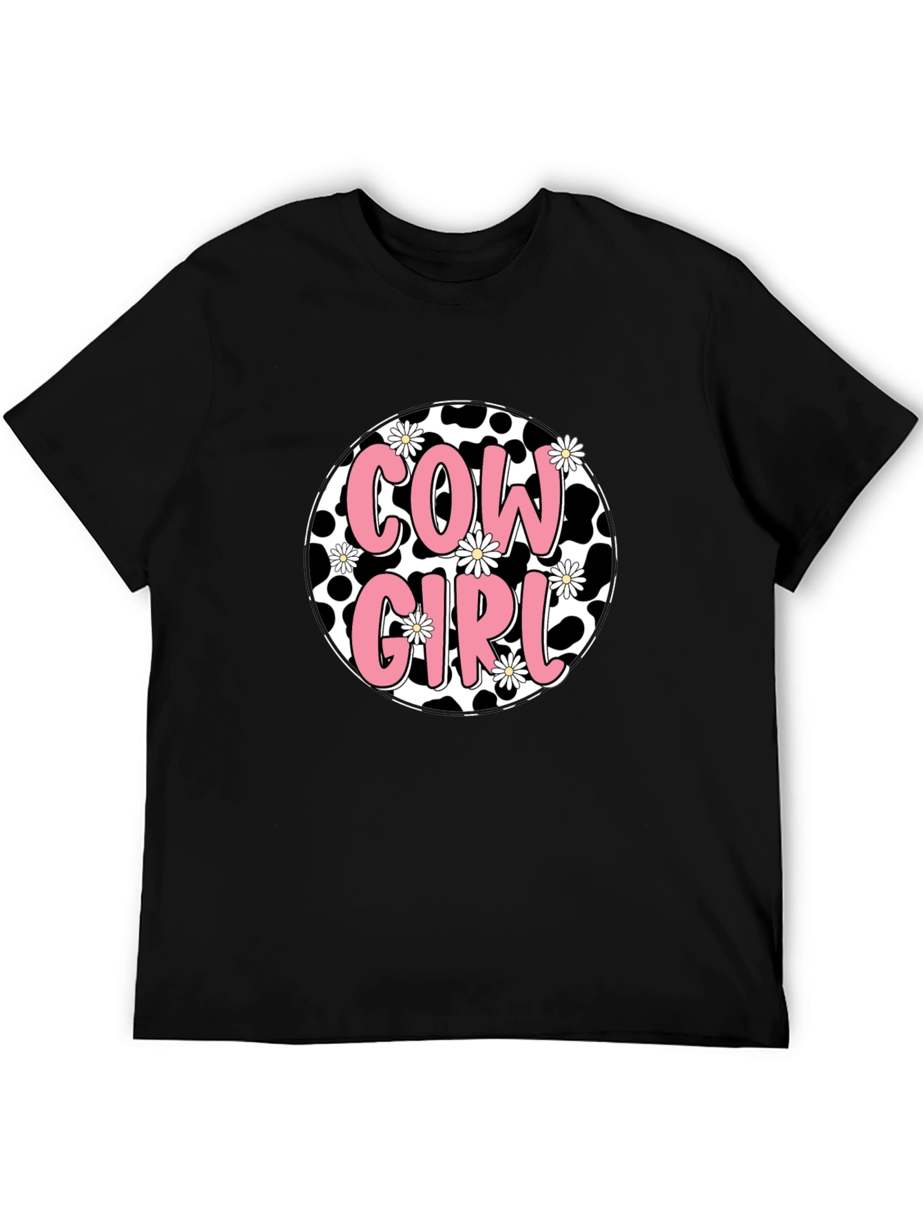 Cow Girl Graphic Tee - Black