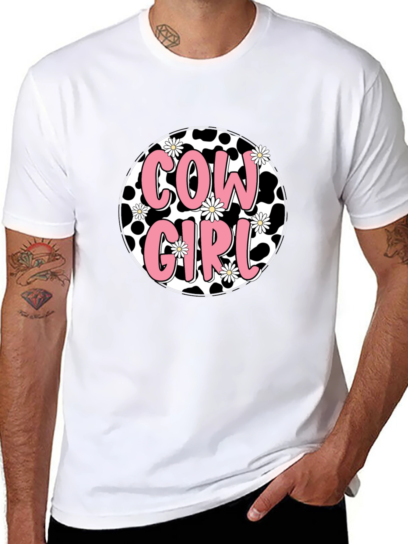 Cow Girl Graphic Tee - Black