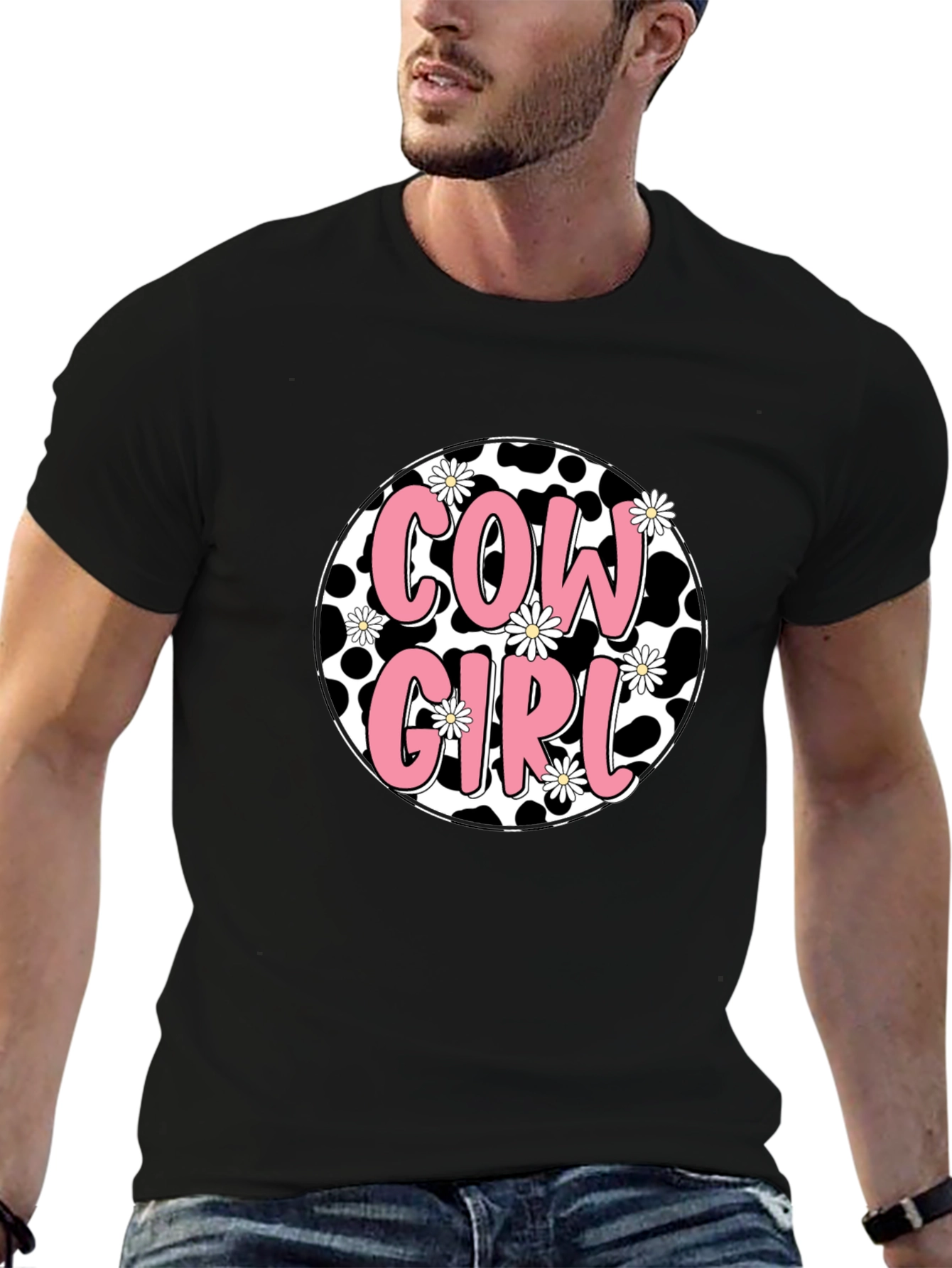Cow Girl Graphic Tee - Black