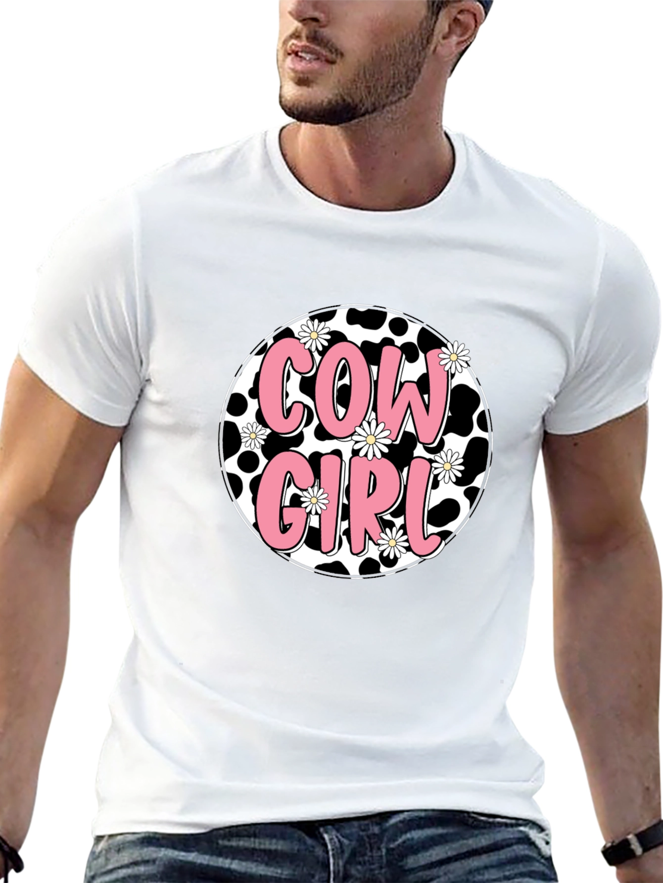 Cow Girl Graphic Tee - Black