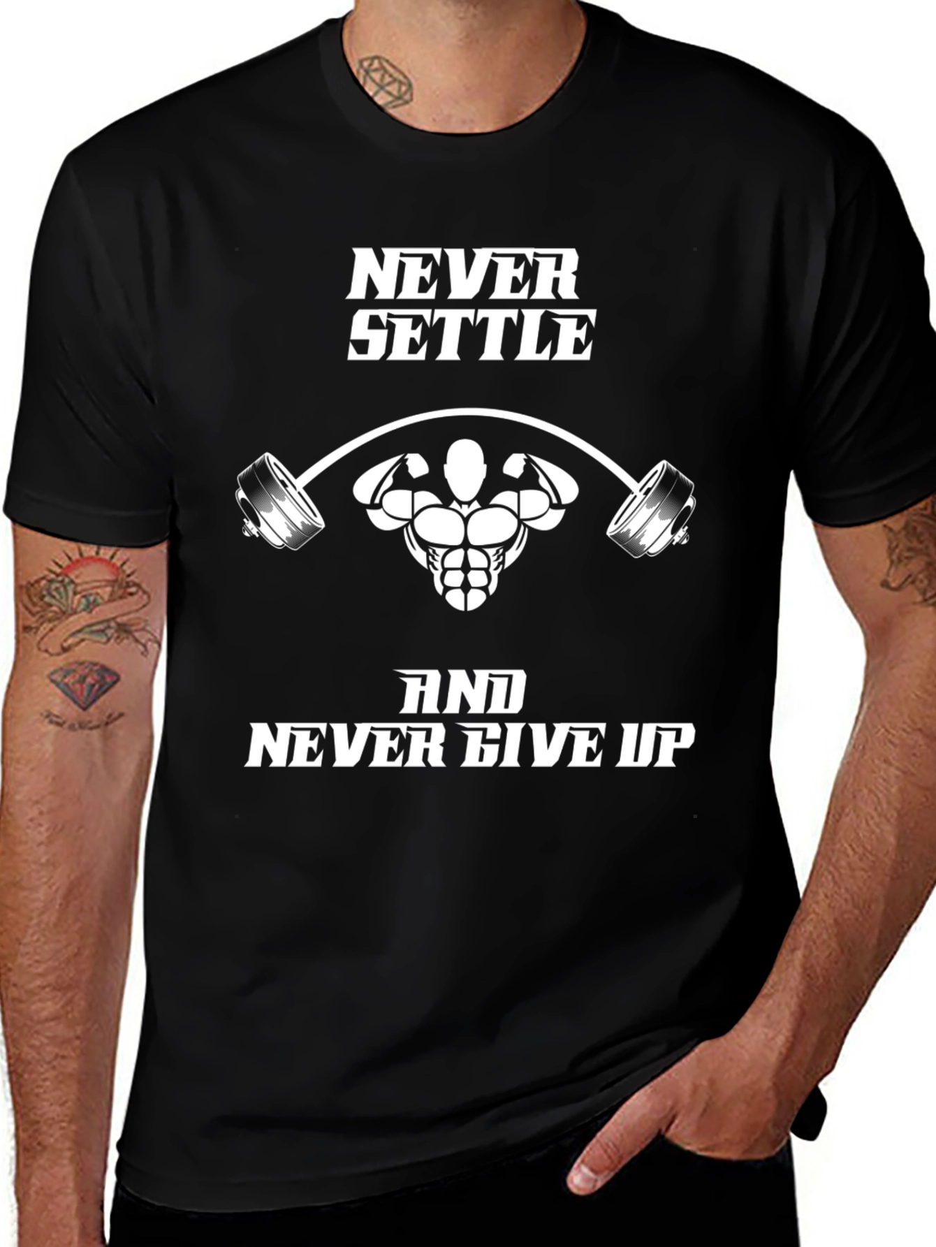 Never Settle Graphic T-Shirt - Fitness Motivation Tee
