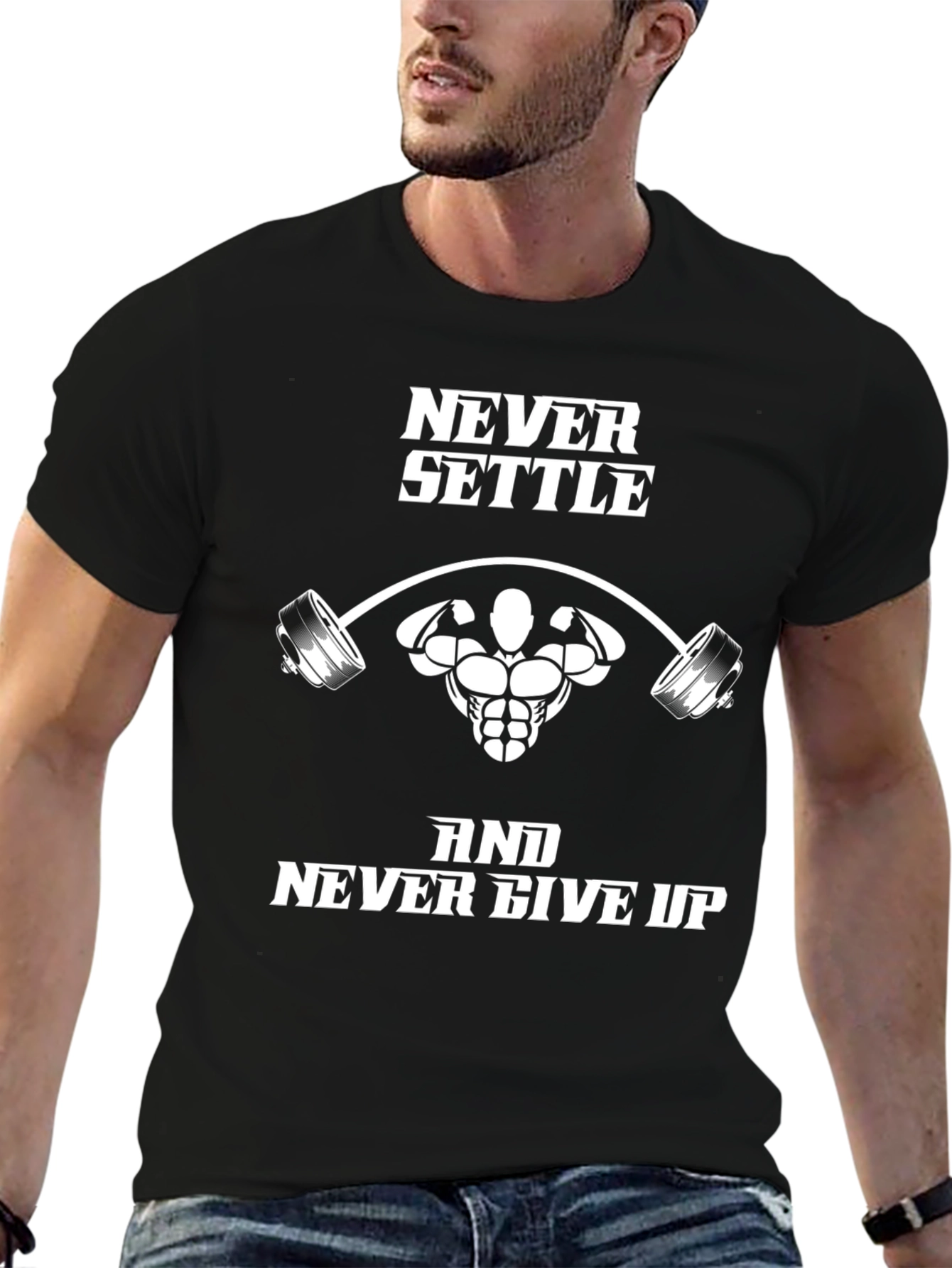 Never Settle Graphic T-Shirt - Fitness Motivation Tee