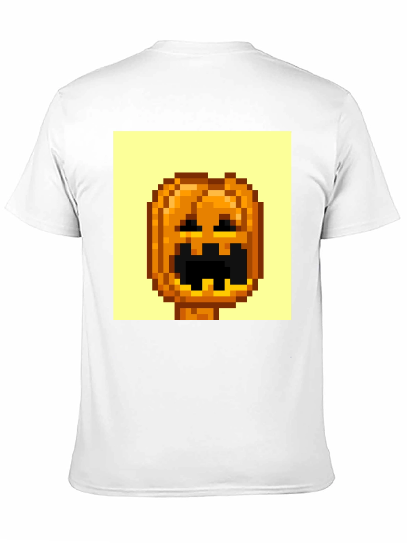 Pixel Pumpkin Head Graphic Tee - Spooky Season Shirt