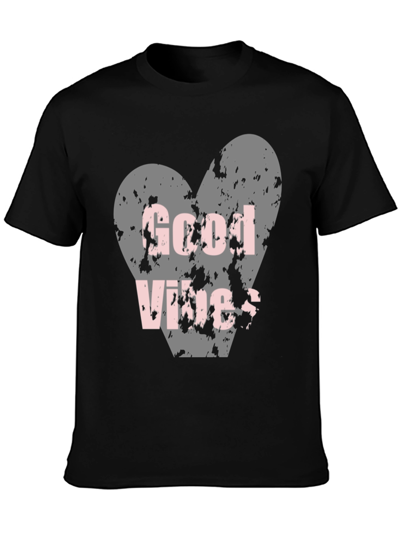 Good Vibes Heart T-Shirt - Distressed Design