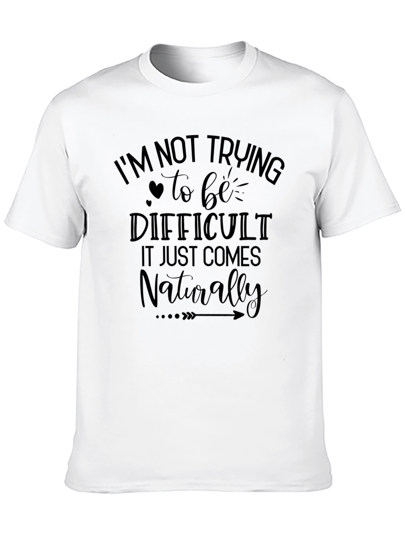 Difficult Naturally Black T-Shirt
