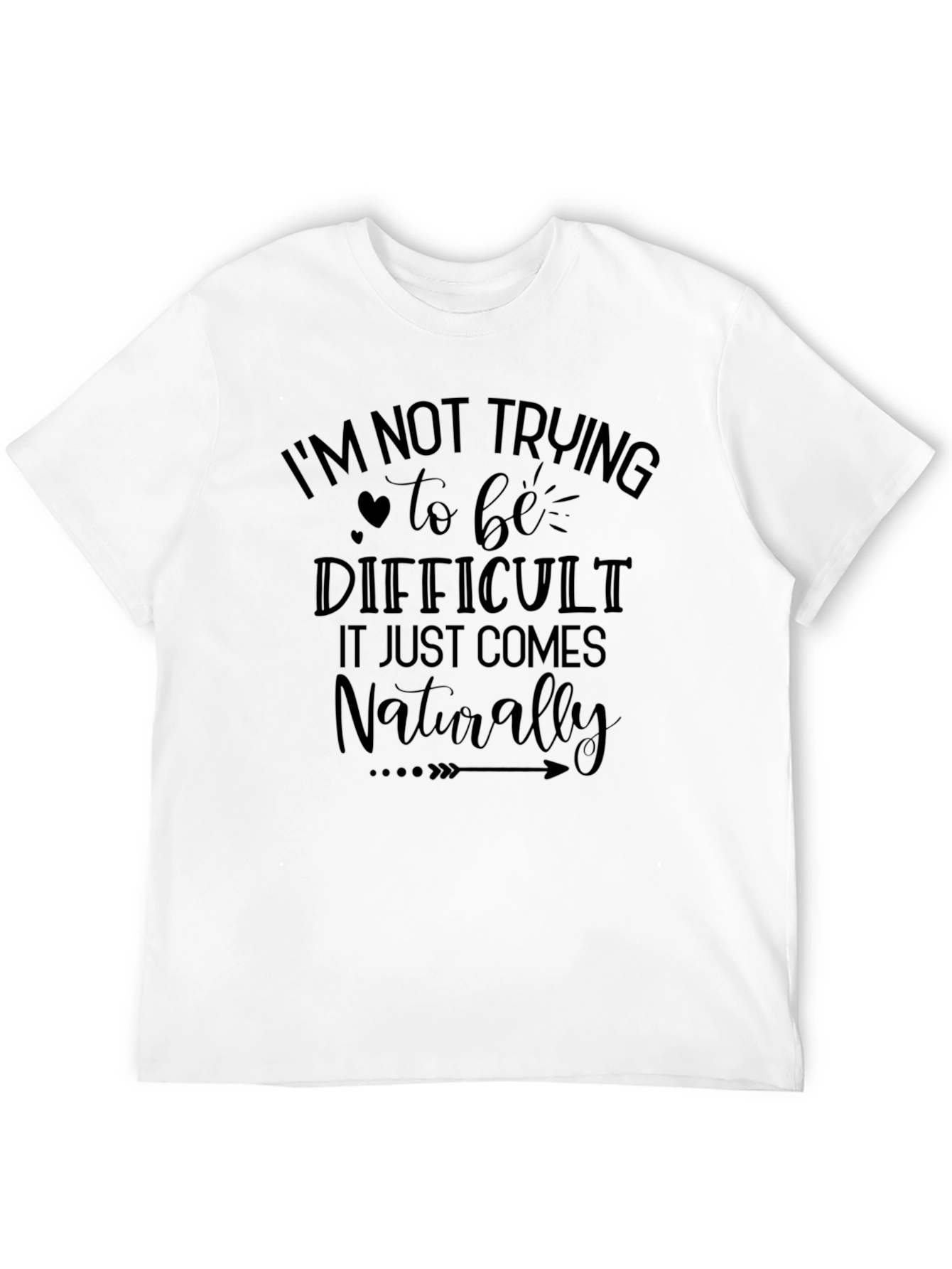 Difficult Naturally Black T-Shirt