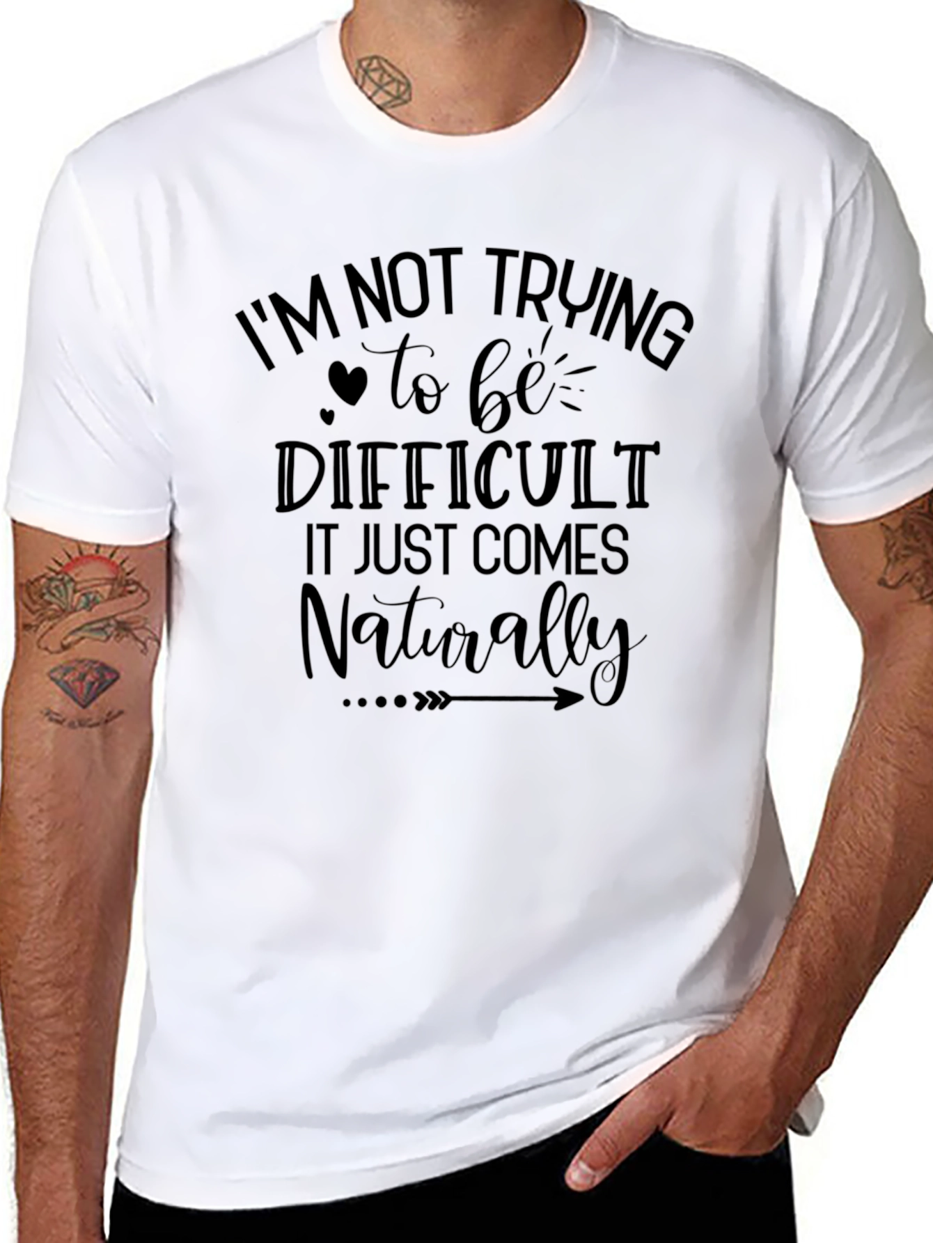Difficult Naturally Black T-Shirt