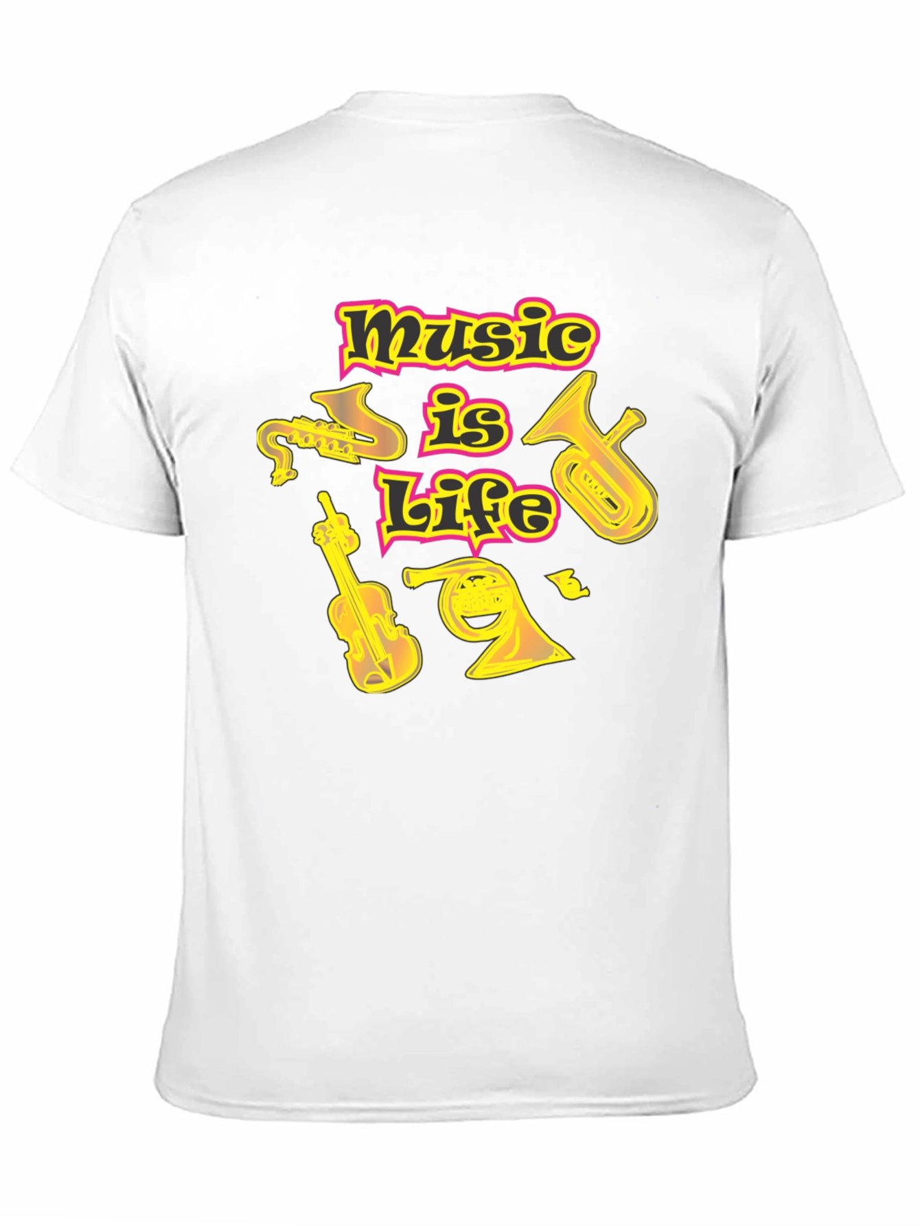 Music Is Life Black Graphic T-Shirt