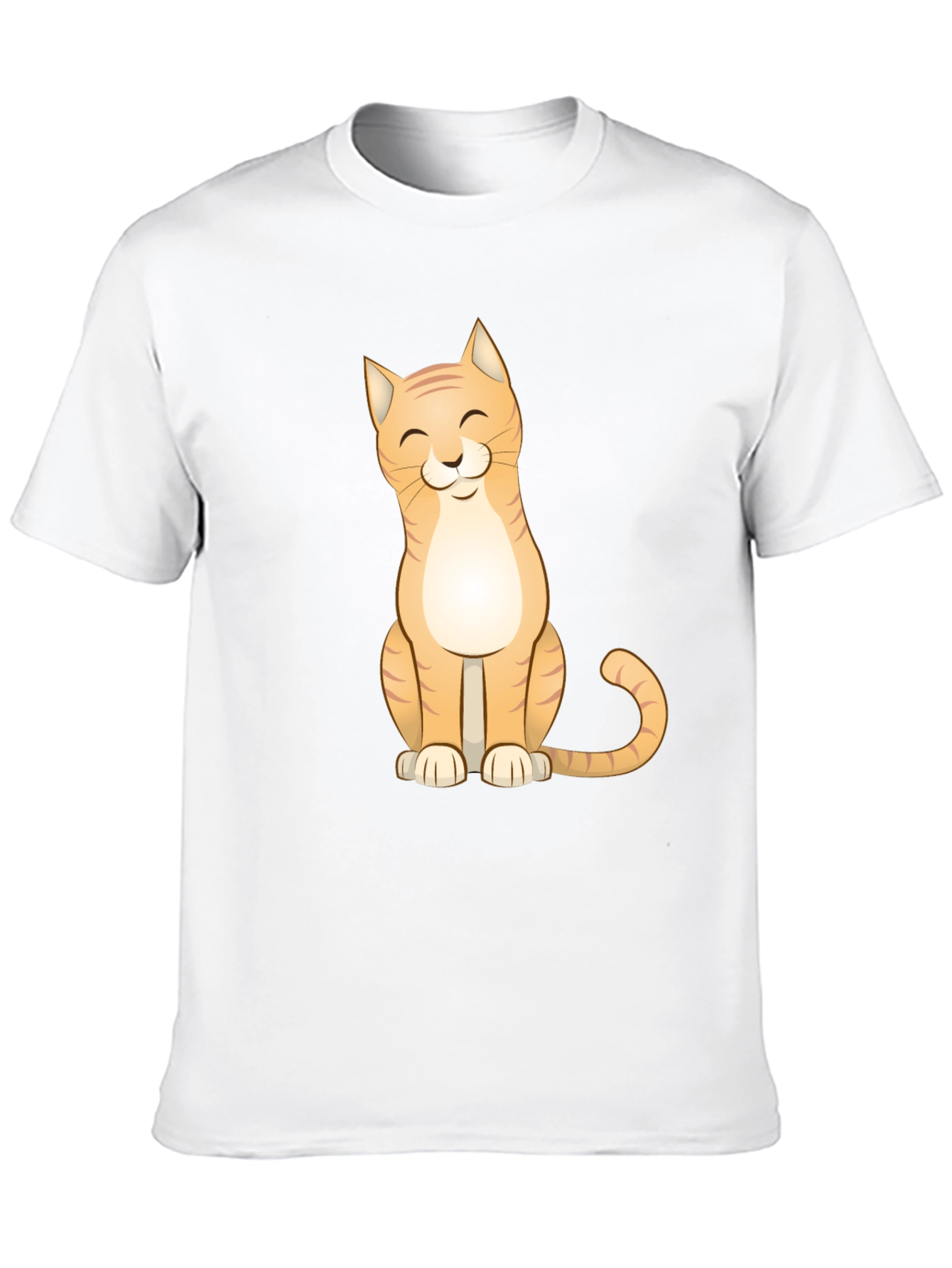 Cute Cat Graphic Tee - Black Cotton T-Shirt